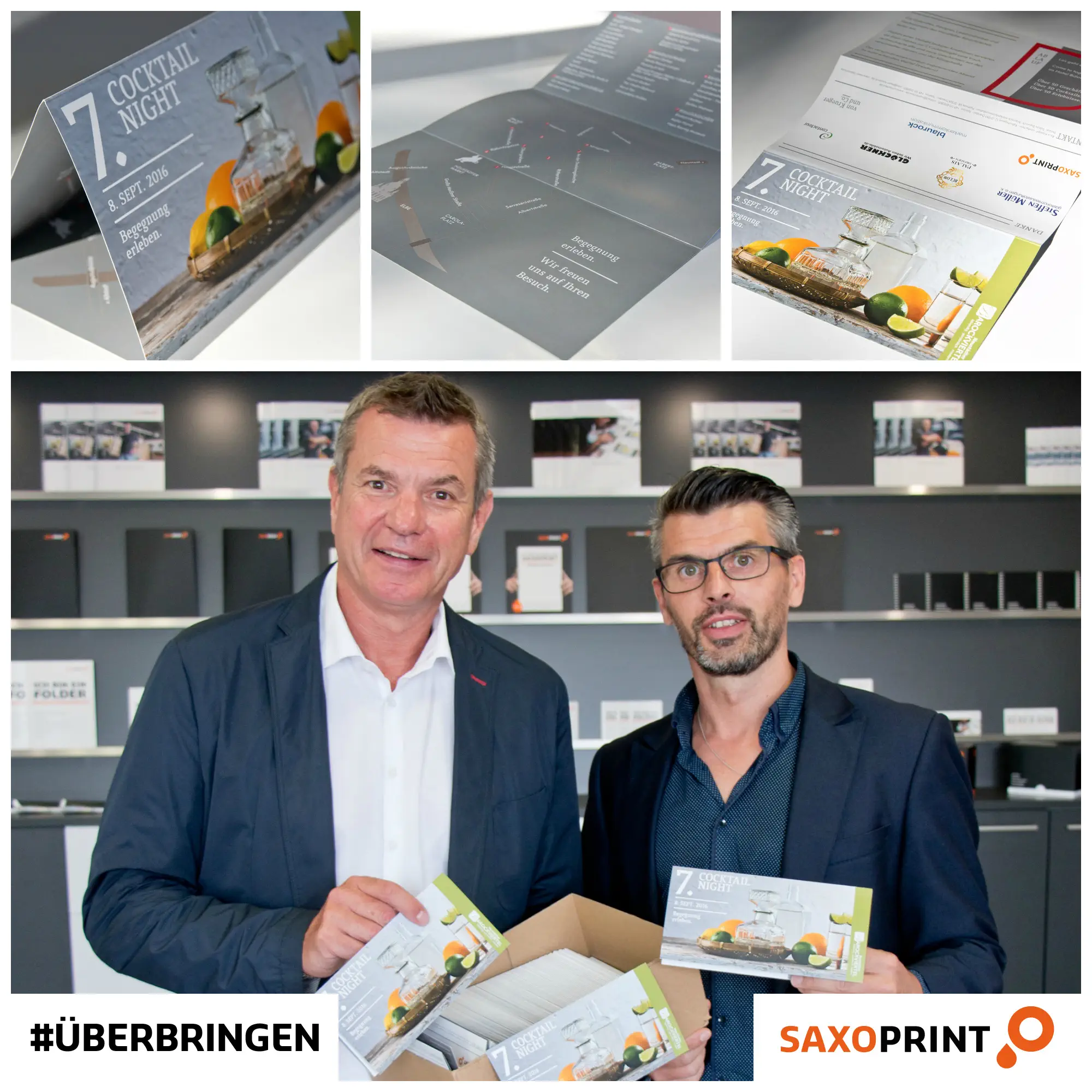 05 COCKTAILnight Folder Collage final Produktion des Flyers fuer die 7. Cocktailnight (Überbringen)