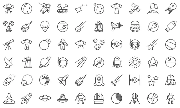 Space Line Icons