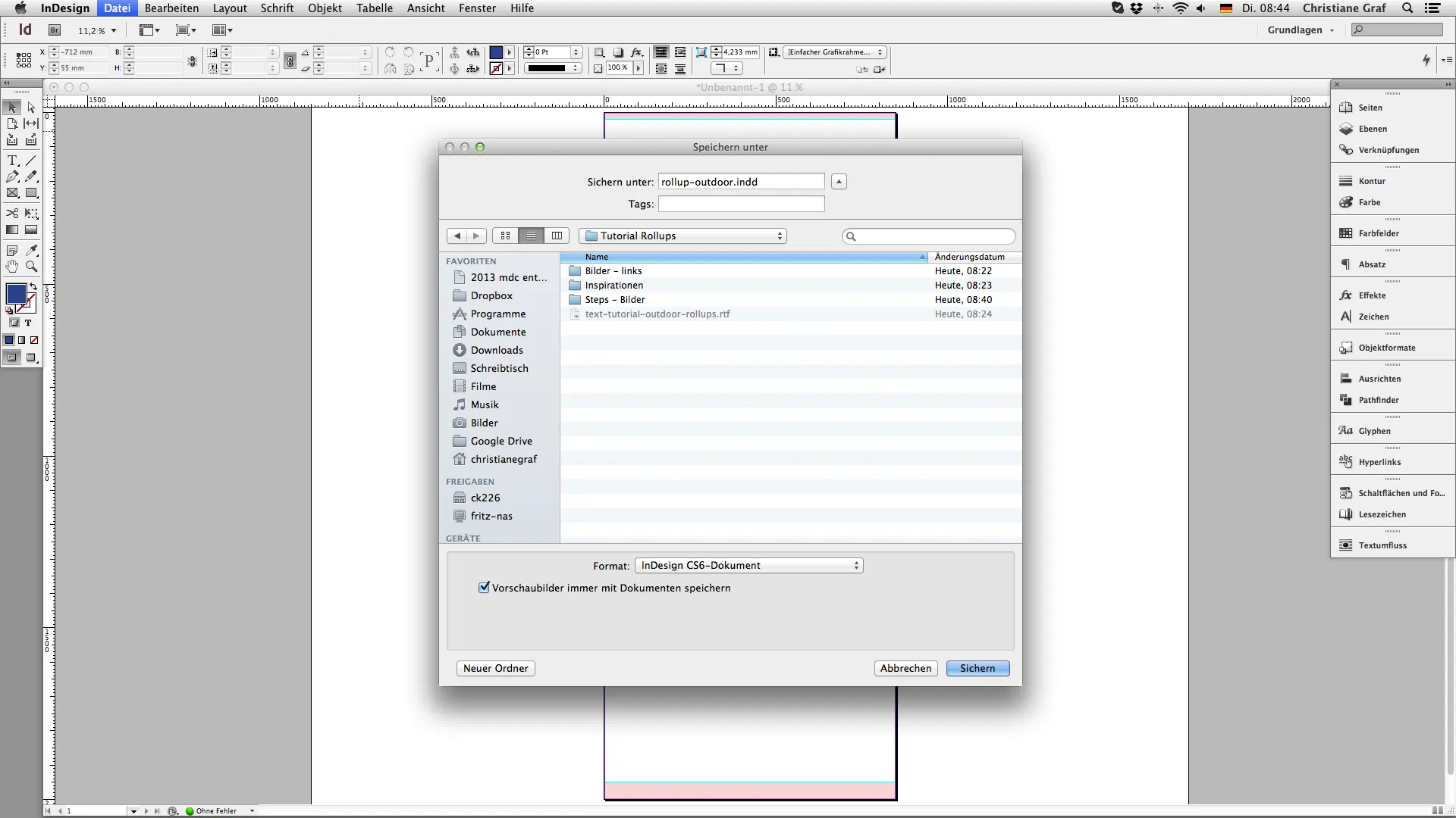 Outdoor rollup erstellen   Datei abspeichern
