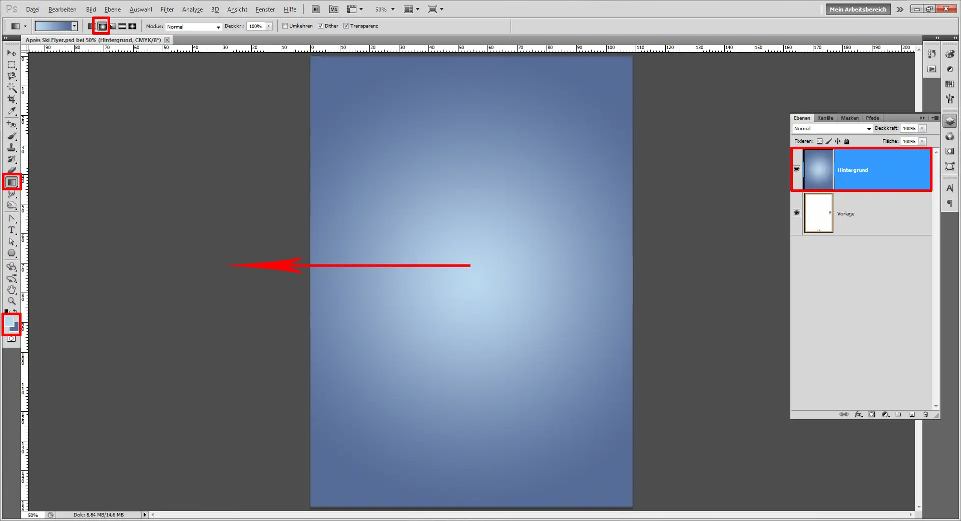 Apres Ski Flyer 01 einen winterlichen Apres ski Flyer gestalten step 1