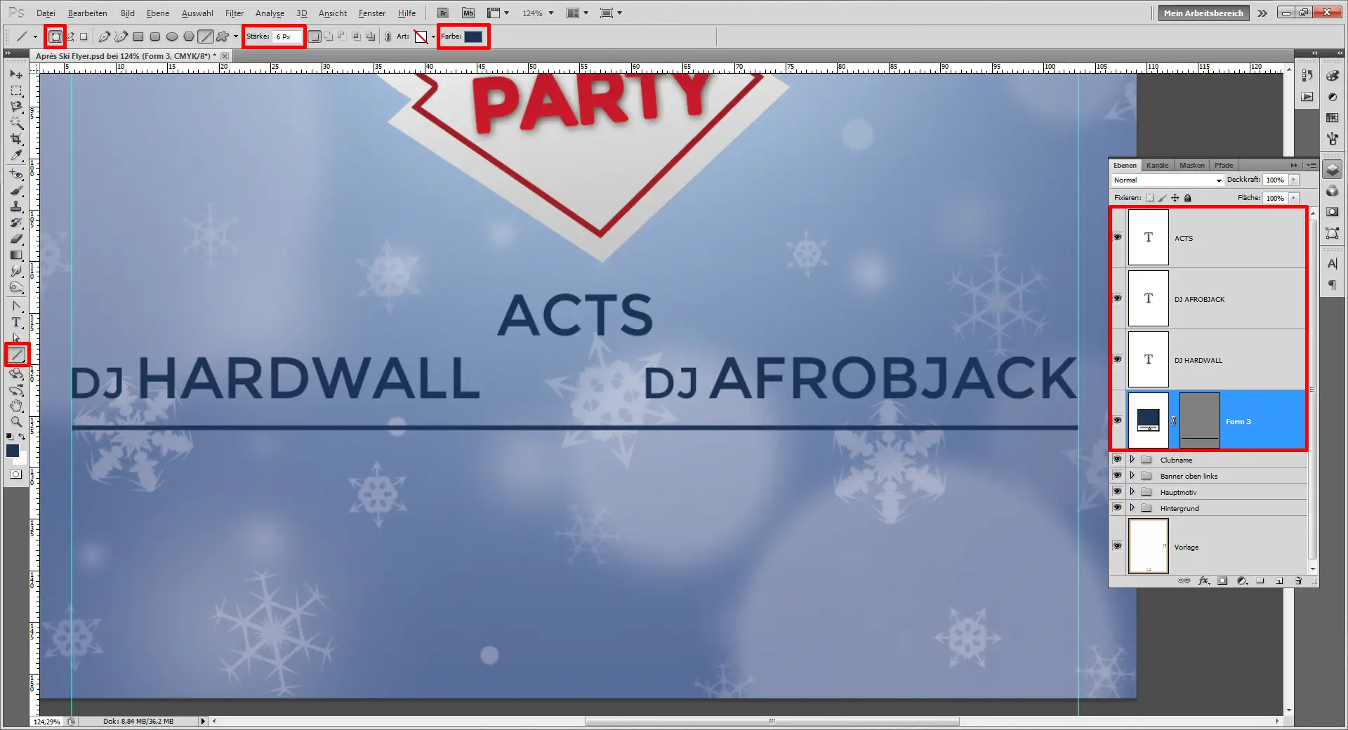 Apres Ski Flyer 15 einen winterlichen Apres ski Flyer gestalten step 15