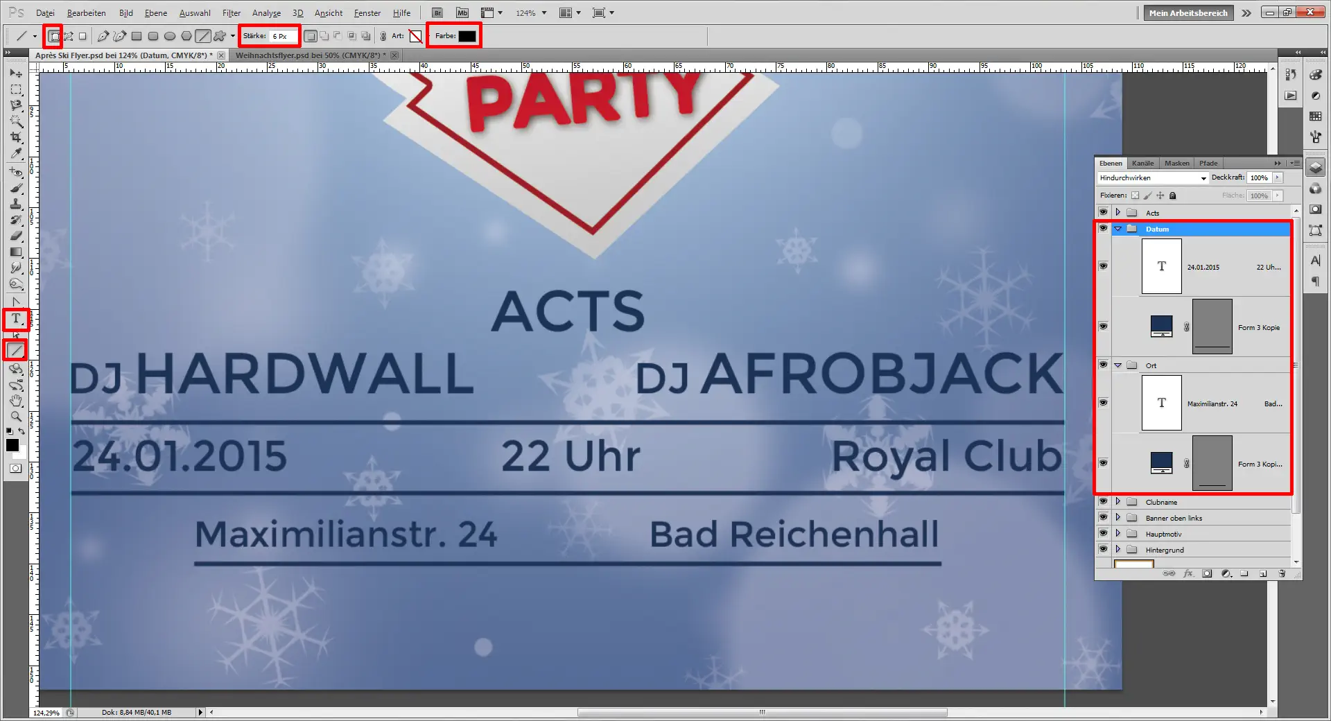 Apres Ski Flyer 16 einen winterlichen Apres ski Flyer gestalten step 16