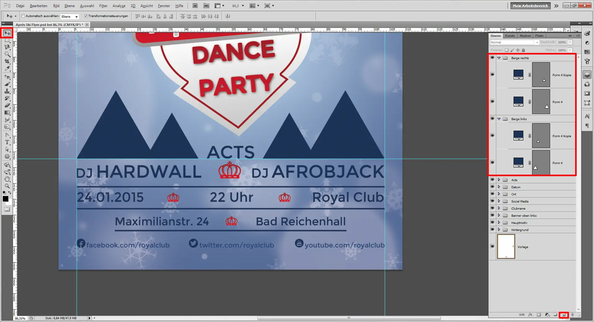 Apres Ski Flyer 20 einen winterlichen Apres ski Flyer gestalten step 20