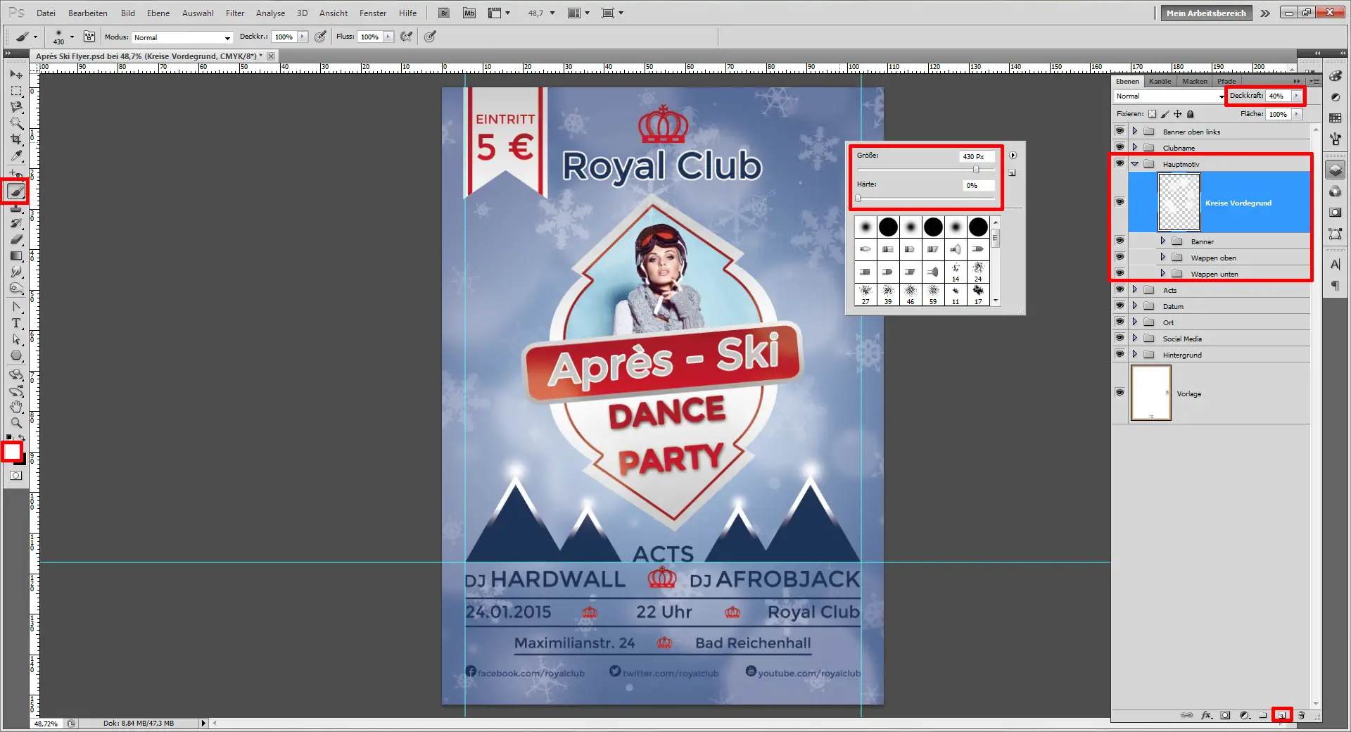 Apres Ski Flyer 23 einen winterlichen Apres ski Flyer gestalten step 23