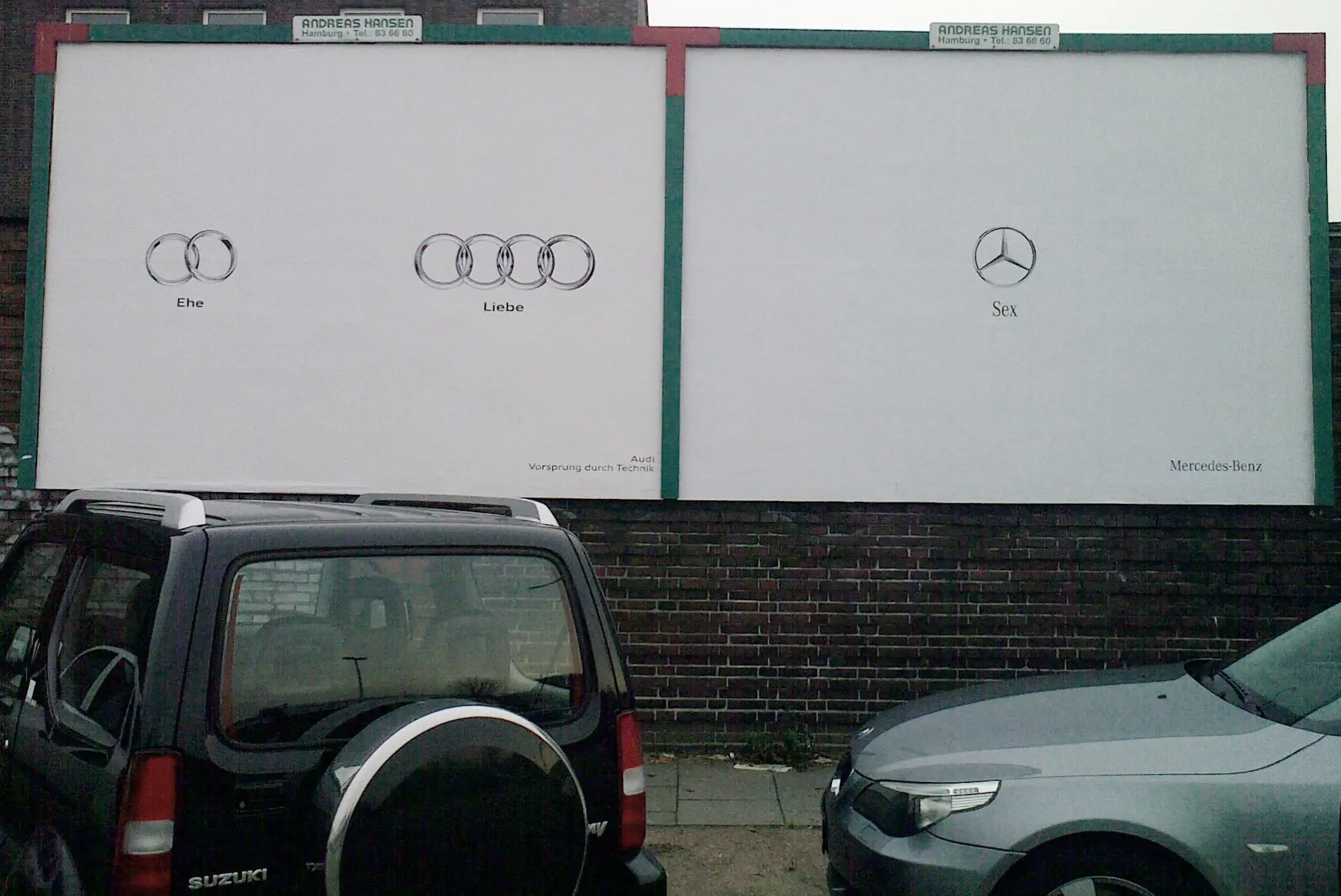 Aussenwerbung Audi Mercedes