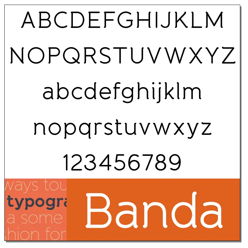 Banda Font by Alexander Nedelev and Veronika Slavova