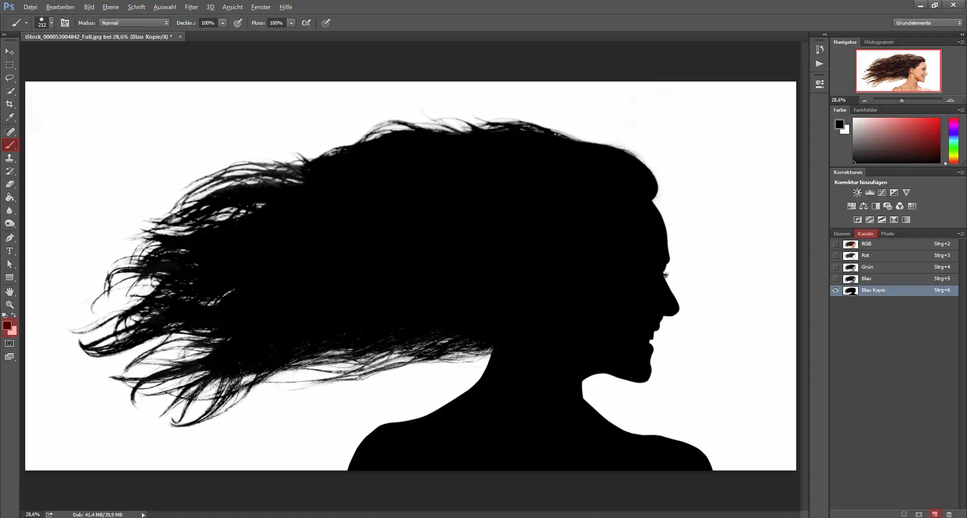 Bilder uebereinander legen 01 Digitales Silhouette Portrait mit Galaxie (1)