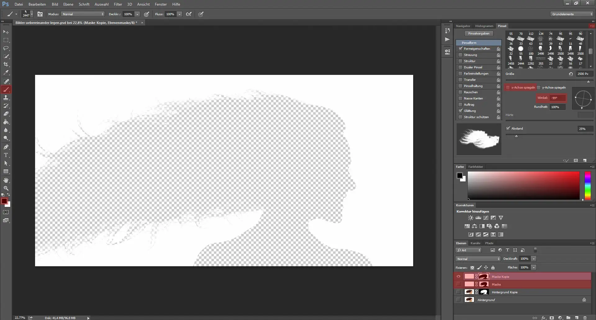 Bilder uebereinander legen 04 Digitales Silhouette Portrait mit Galaxie (4)
