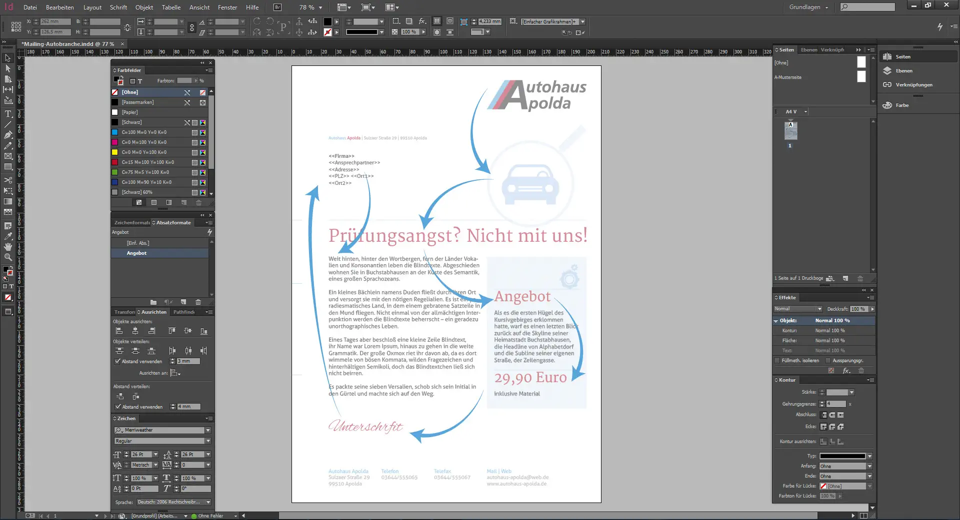Werbebrief für ein Autohaus gestalten 4