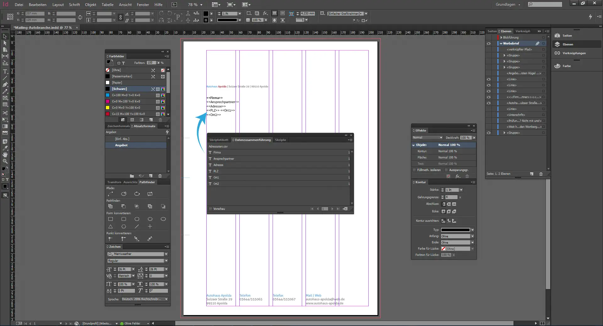 Werbebrief für ein Autohaus gestalten 10