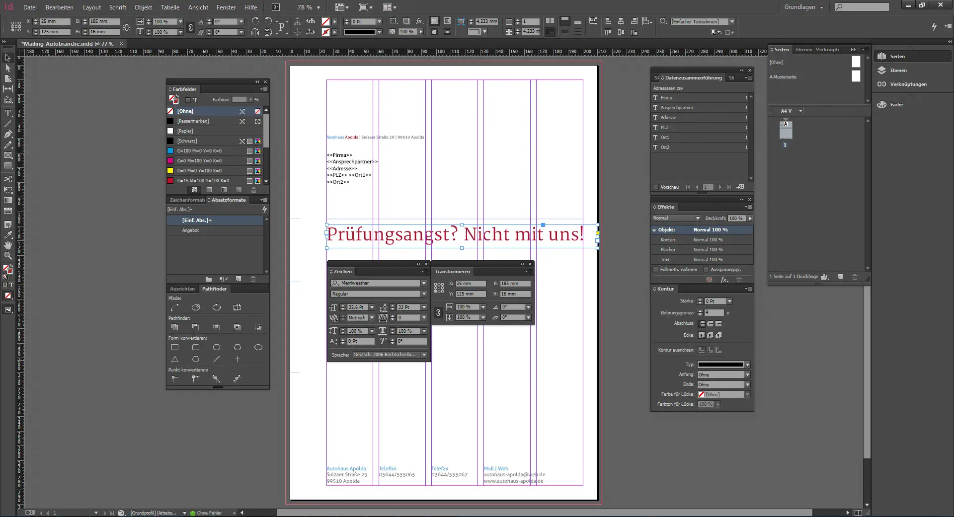 Werbebrief für ein Autohaus gestalten 12