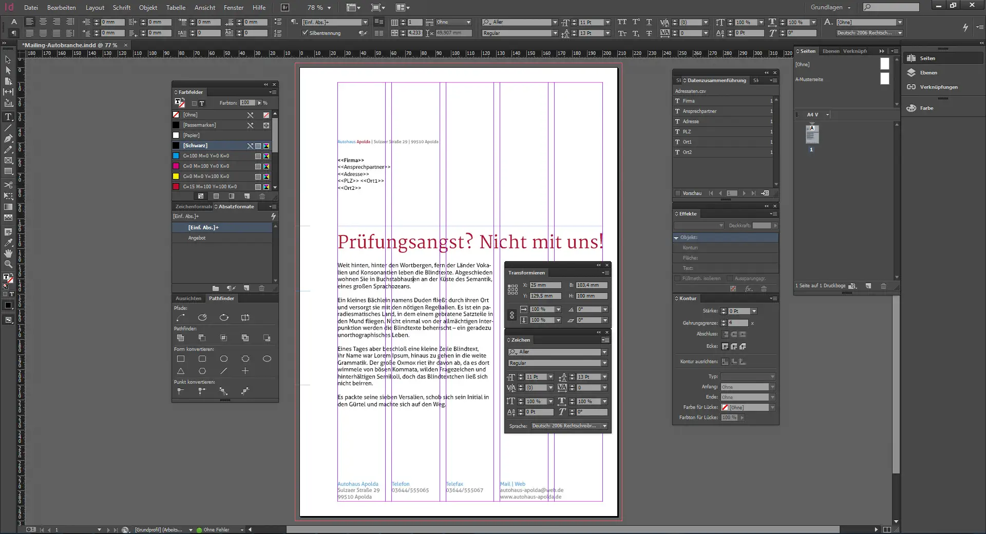 Werbebrief für ein Autohaus gestalten 13