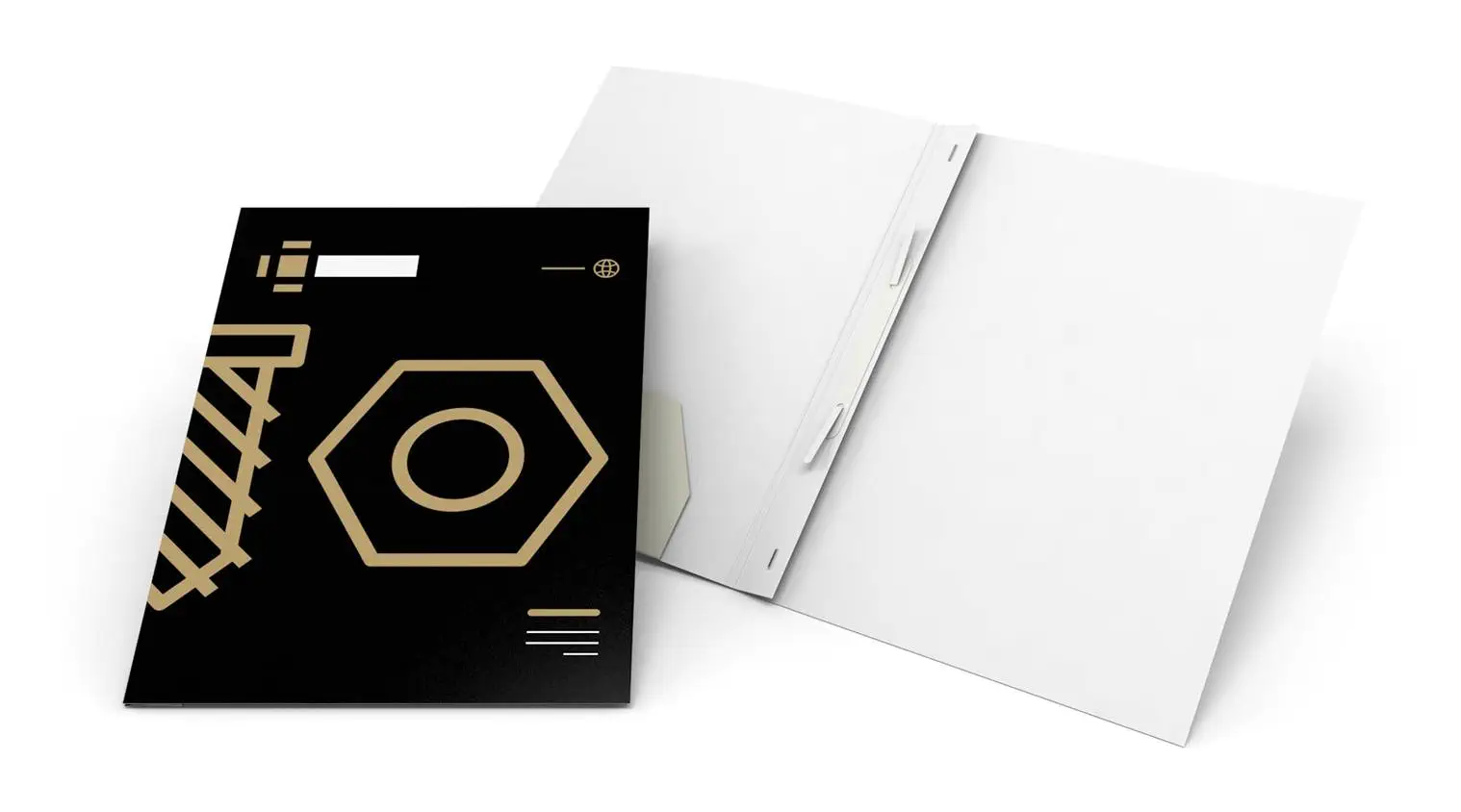 Mappen mit Einstecklaschen und Abheftstreifen