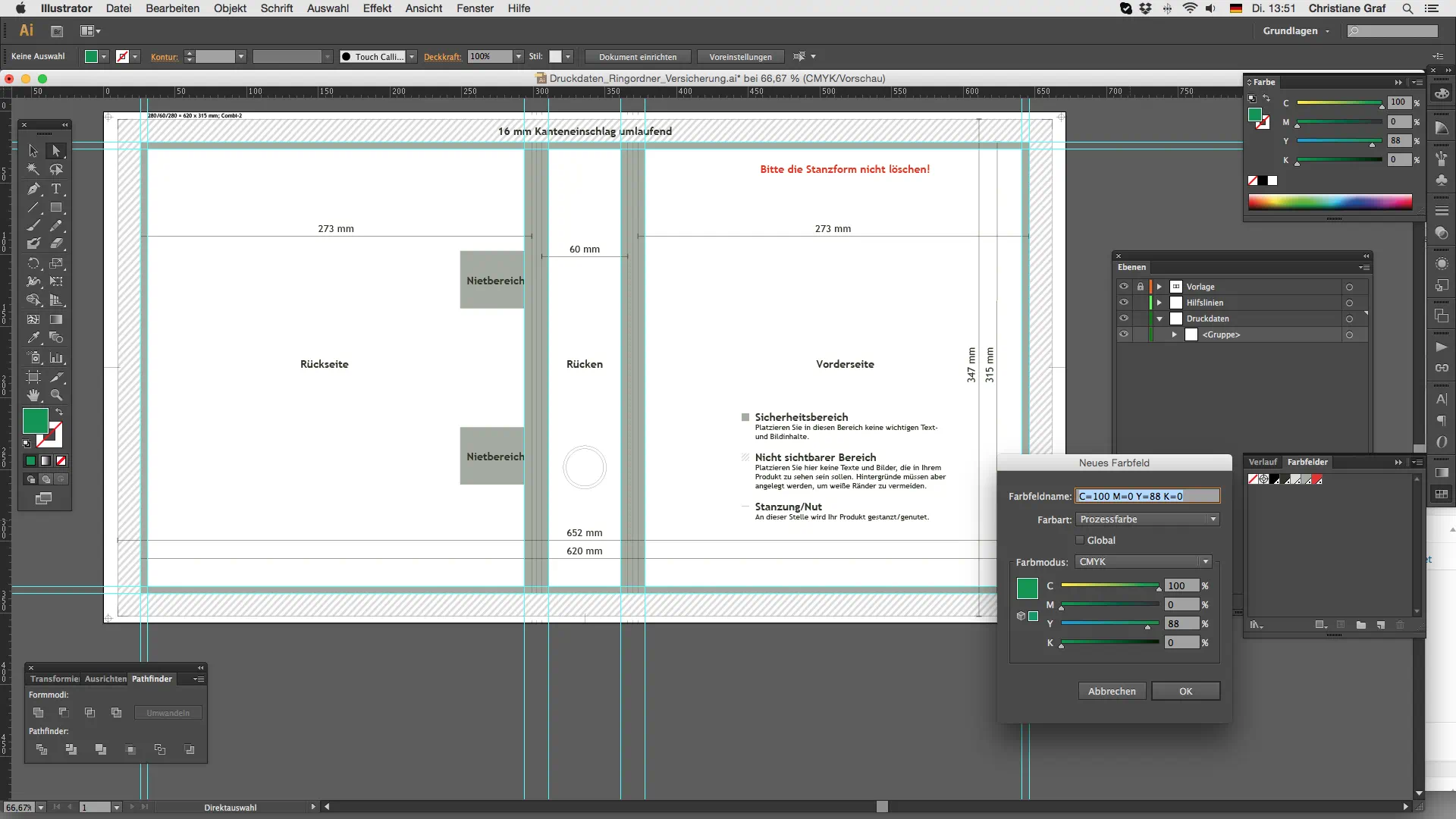 Farbfeld für den Rindordner anlegen Farbfeld für den Rindordner anlegen