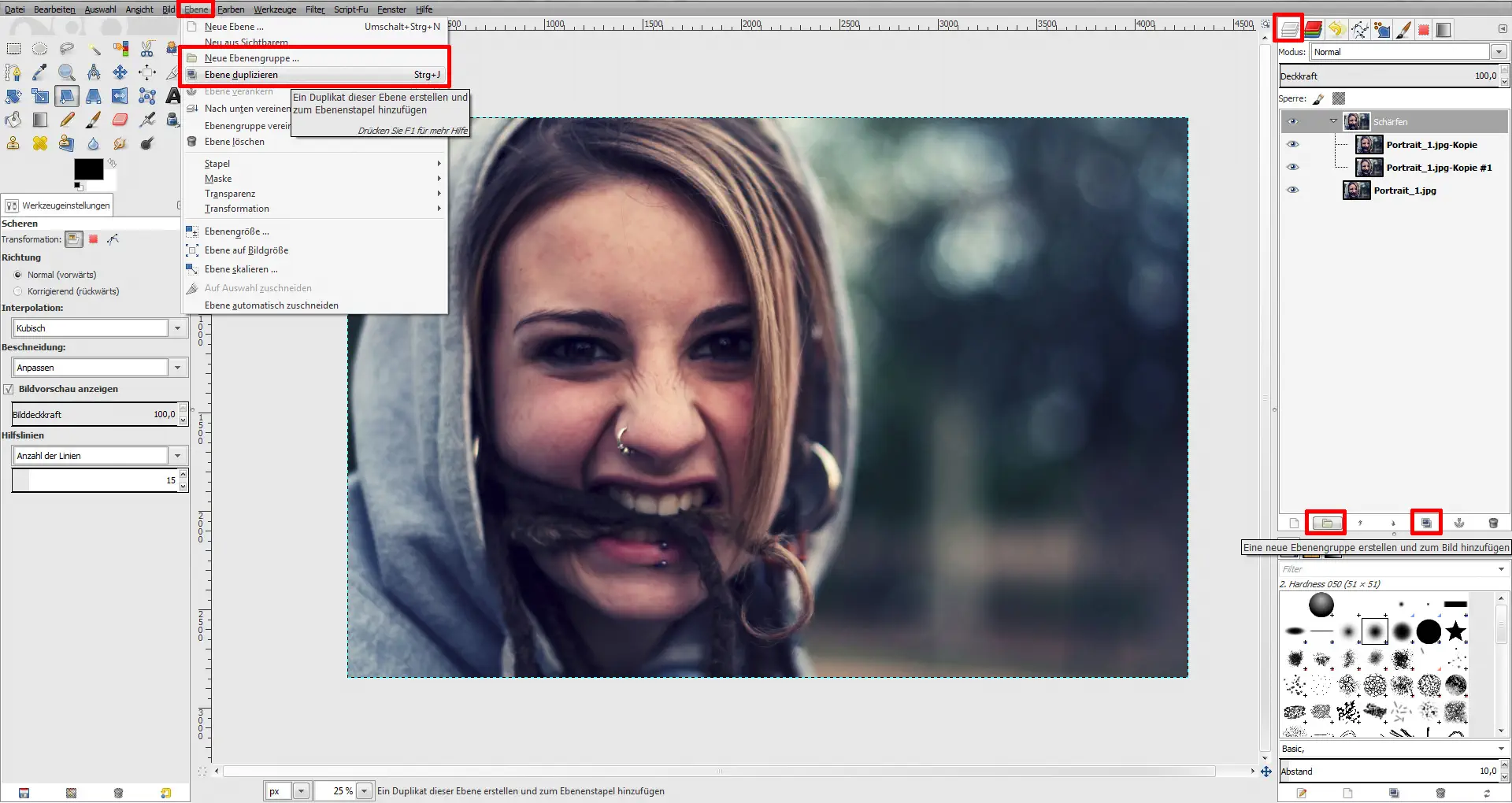 GIMP schaerfen 01 GIMP schaerfen 01