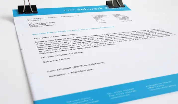 Tutorial: Geschäftsbrief am Beispiel eines Optikers