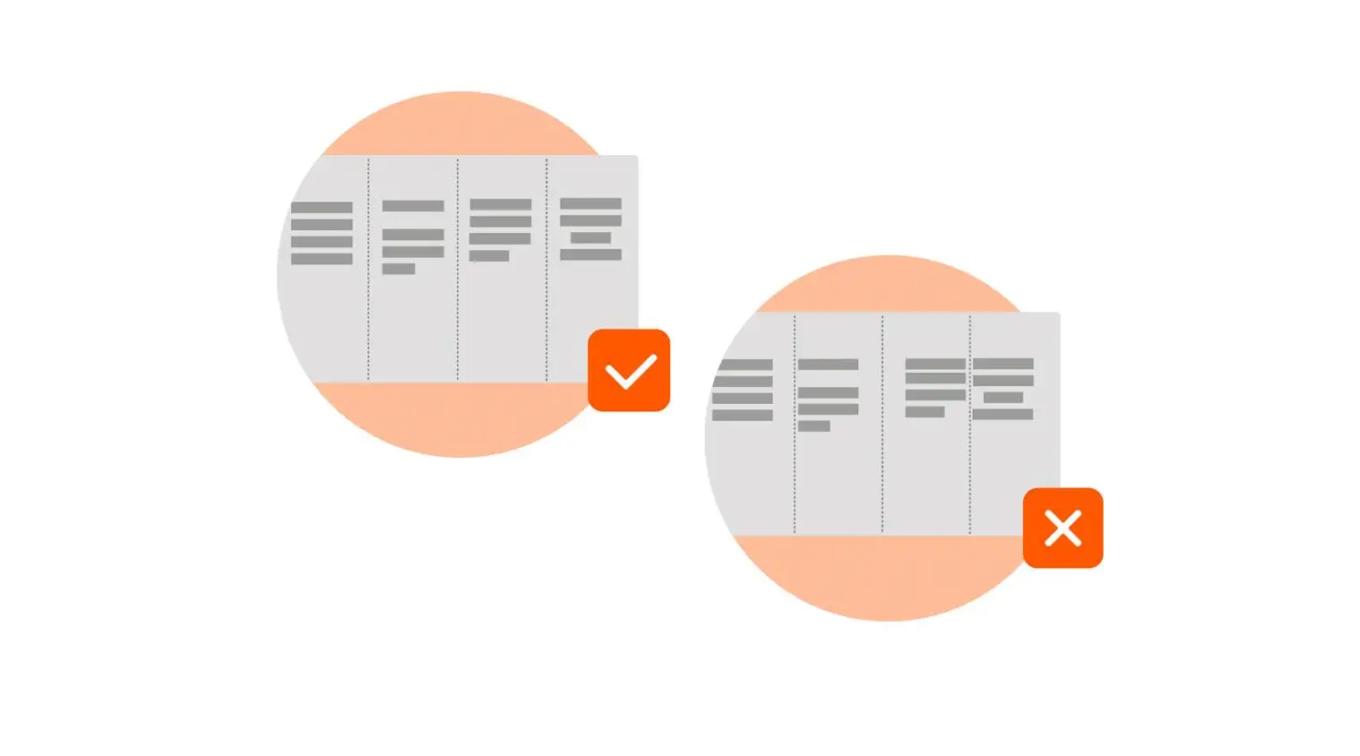 Die Gestaltungen in Ihren Daten stehen nicht mittig zwischen den Falzen. Die Gestaltungen in Ihren Daten stehen nicht mittig zwischen den Falzen.