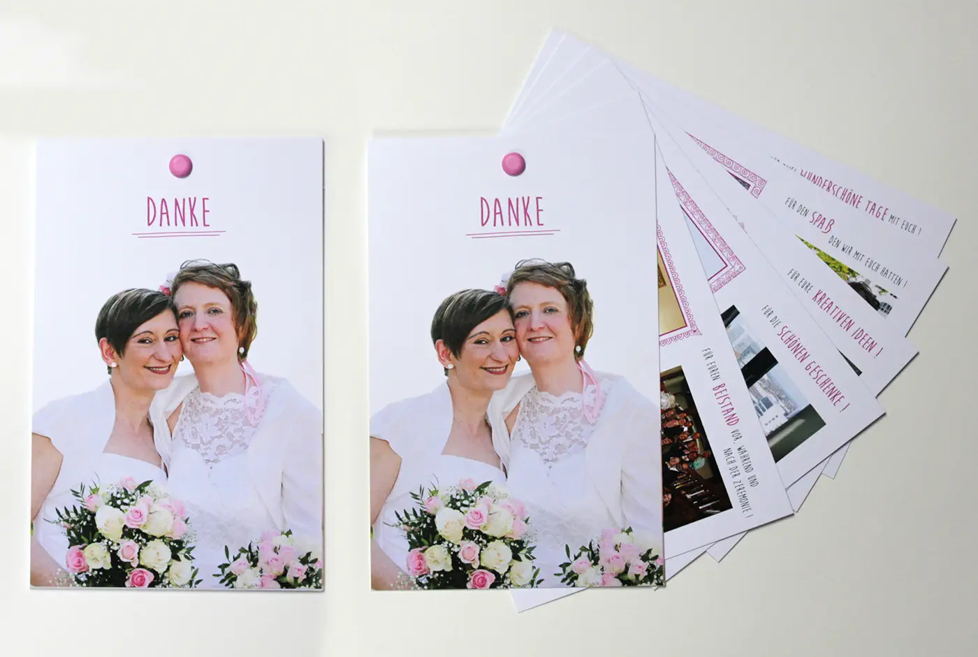 Dankeskarten mit Bild vom Ehepaar