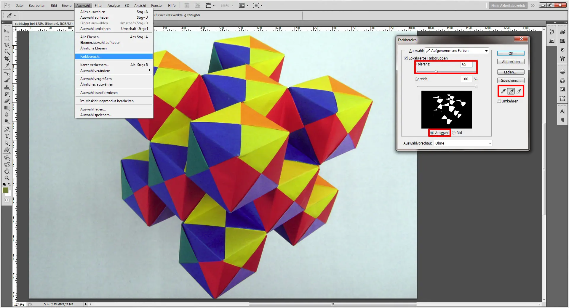 Photoshop Tutorial: Figur mit geometrischen Formen in mehreren Farben.