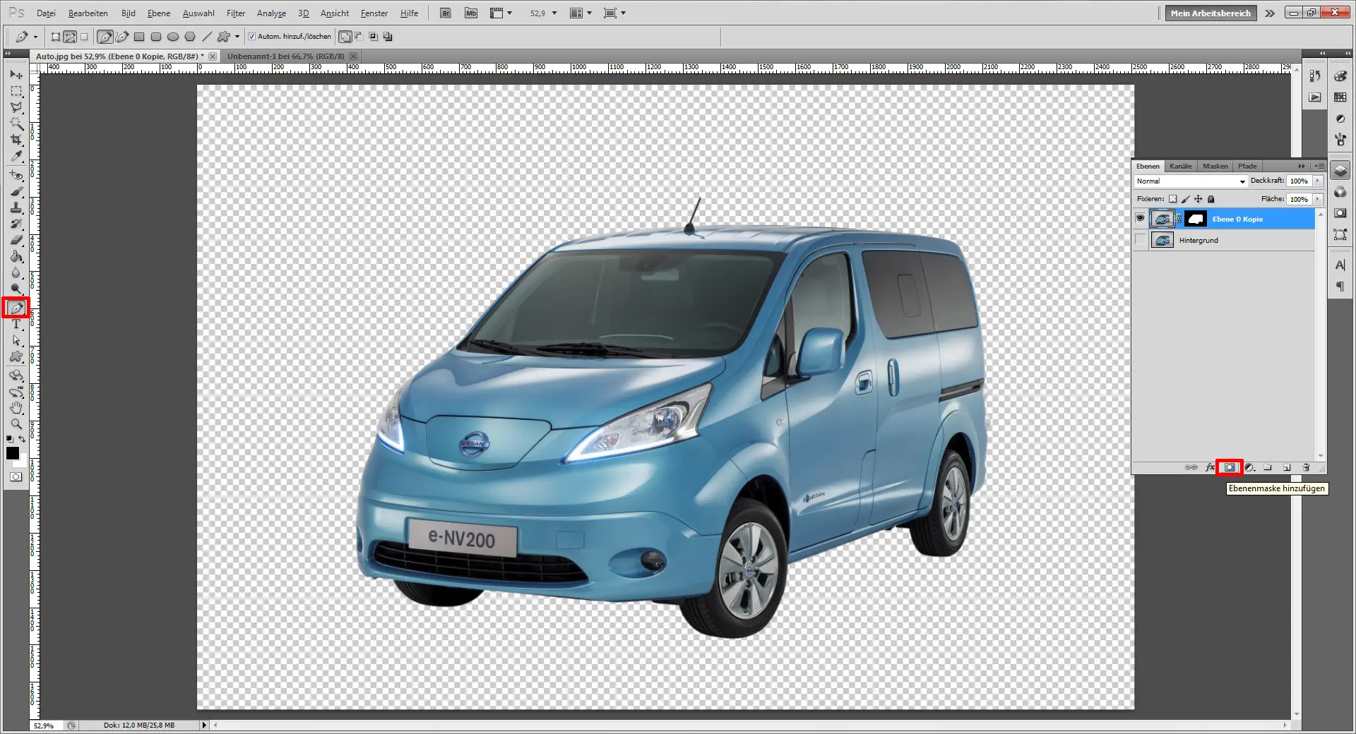 Photoshop Tutorial: Hellblauer Van.