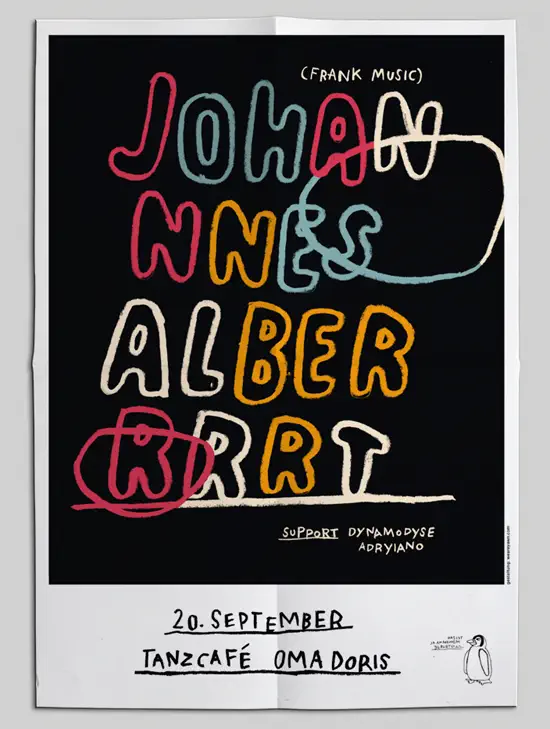 Postergestaltung Beispiel 6 Postergestaltung "WE ARE YAWN" beispiel