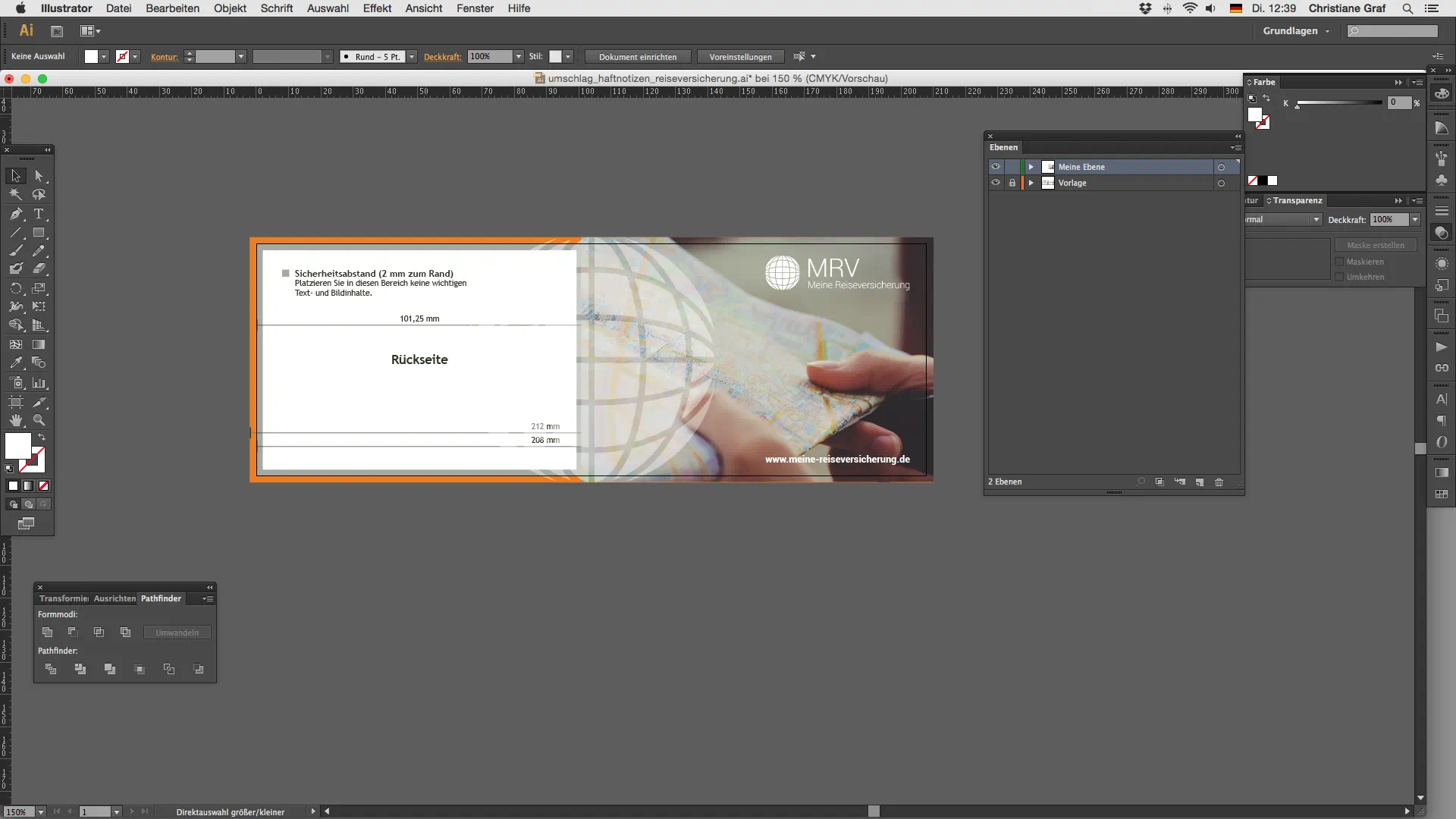 Haftnotizen Umschlag Vorderseite gestalten