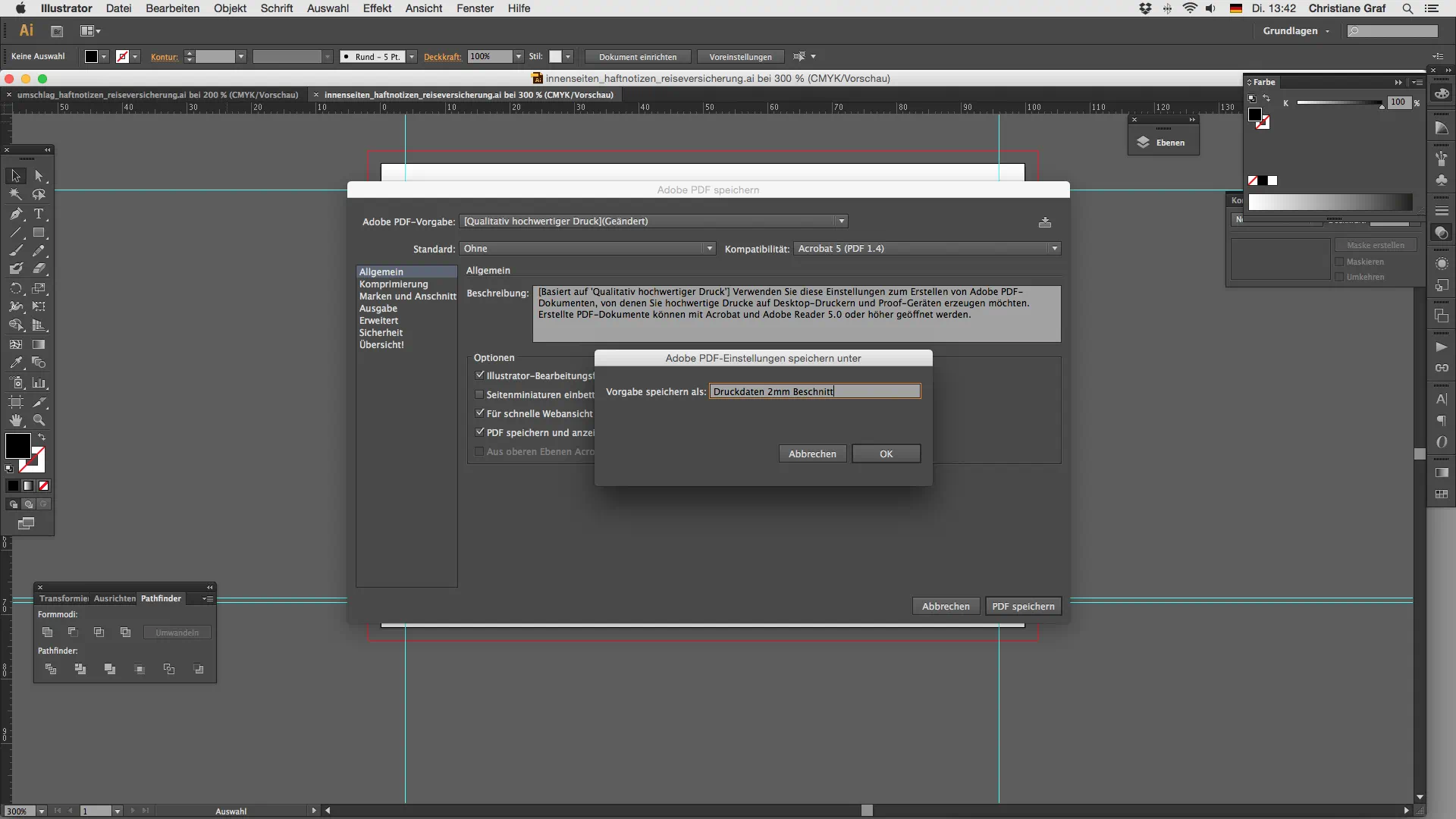 PDF Profil speichern