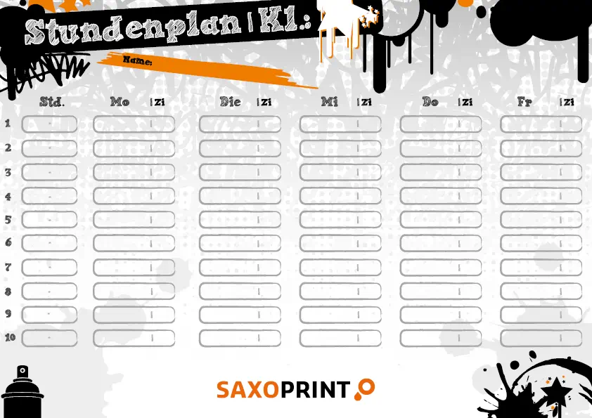 Stundenplan Vorlage Saxoprint