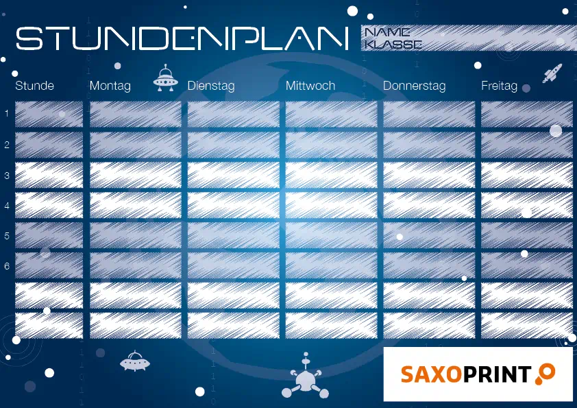 Stundenplan Saxoprint Weltraum