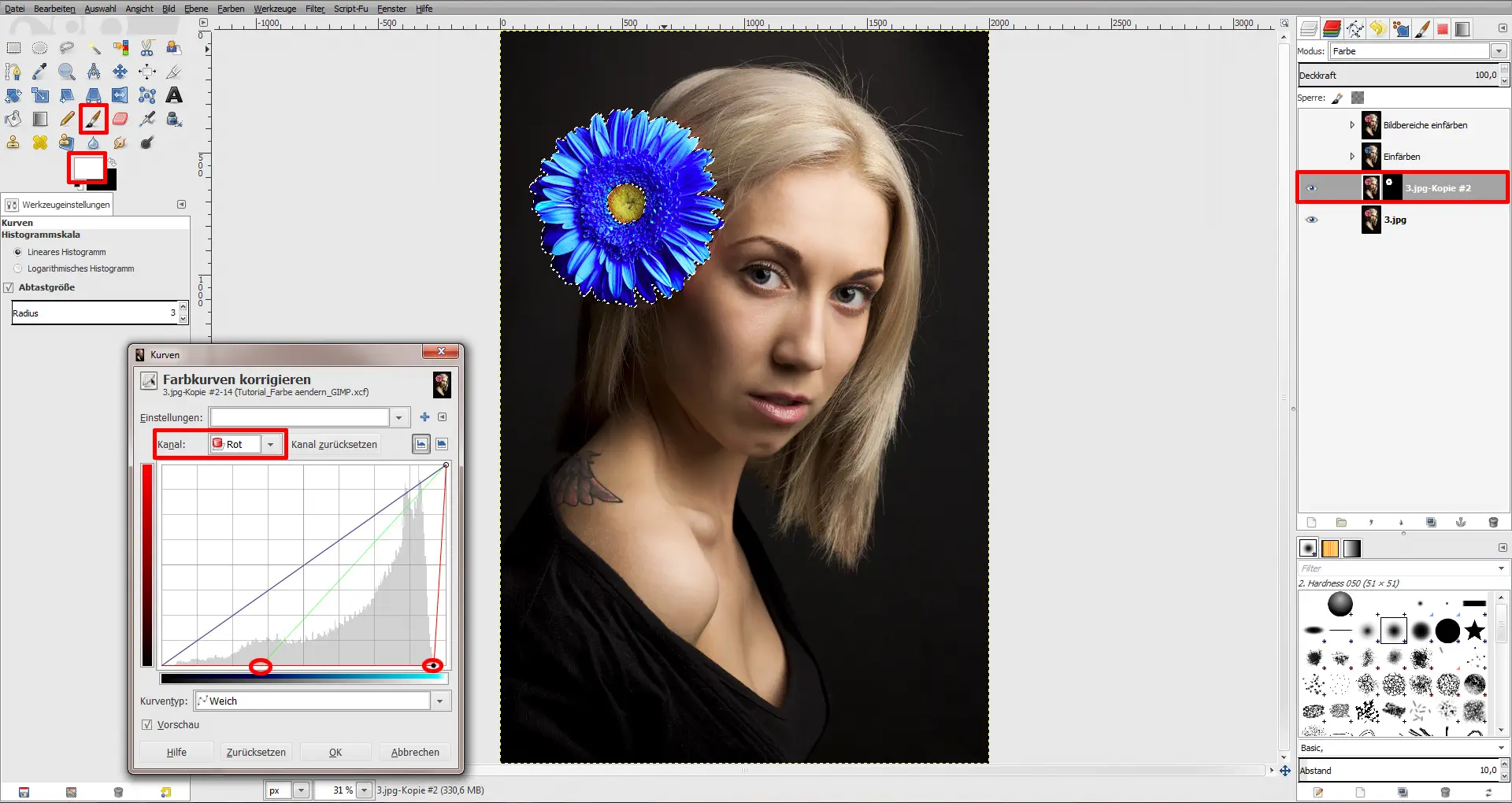 Tutorial Farbe ändern GIMP (5)