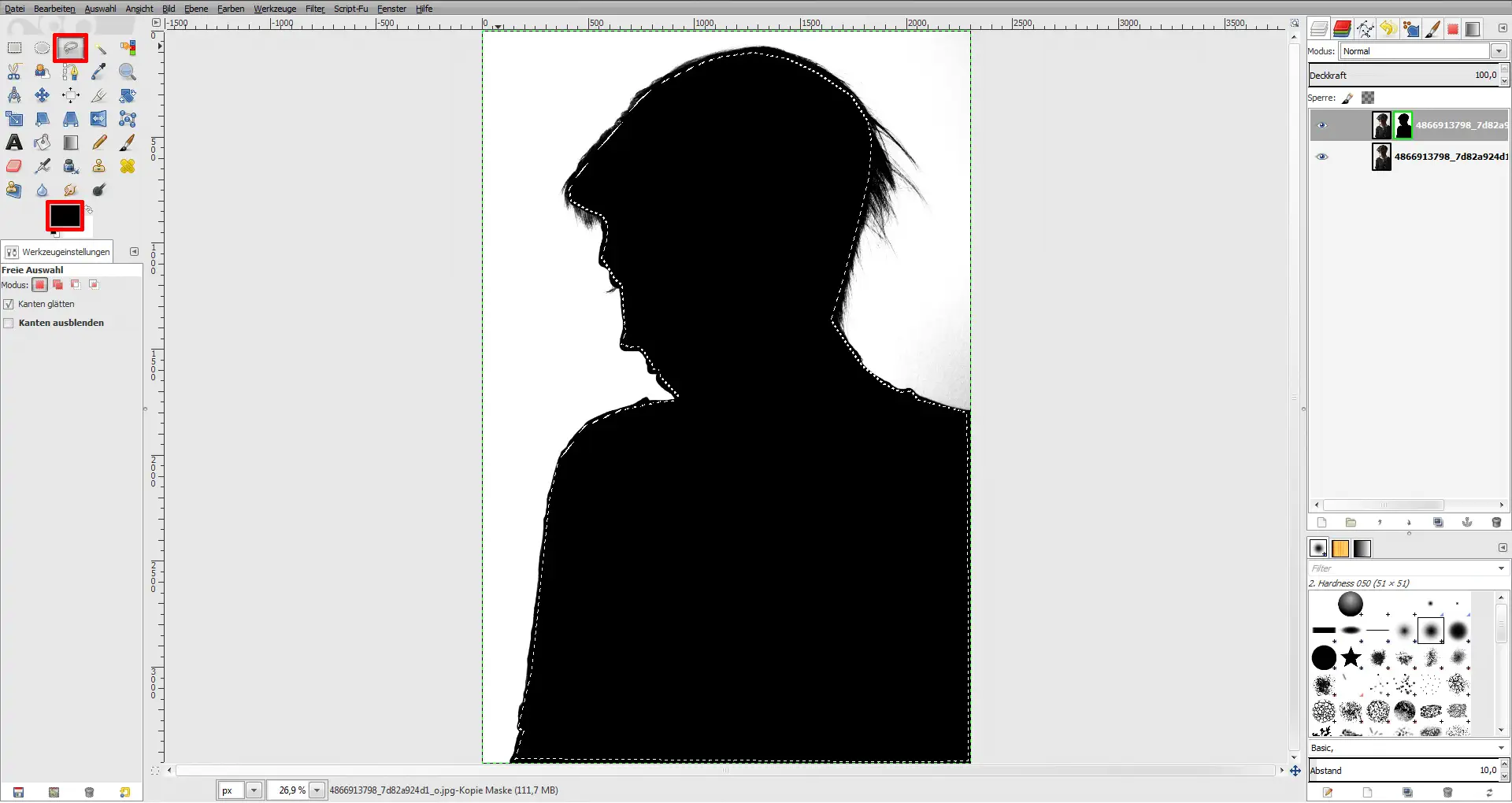 Tutorial Haare freistellen GIMP 04 Tutorial Haare freistellen GIMP 04