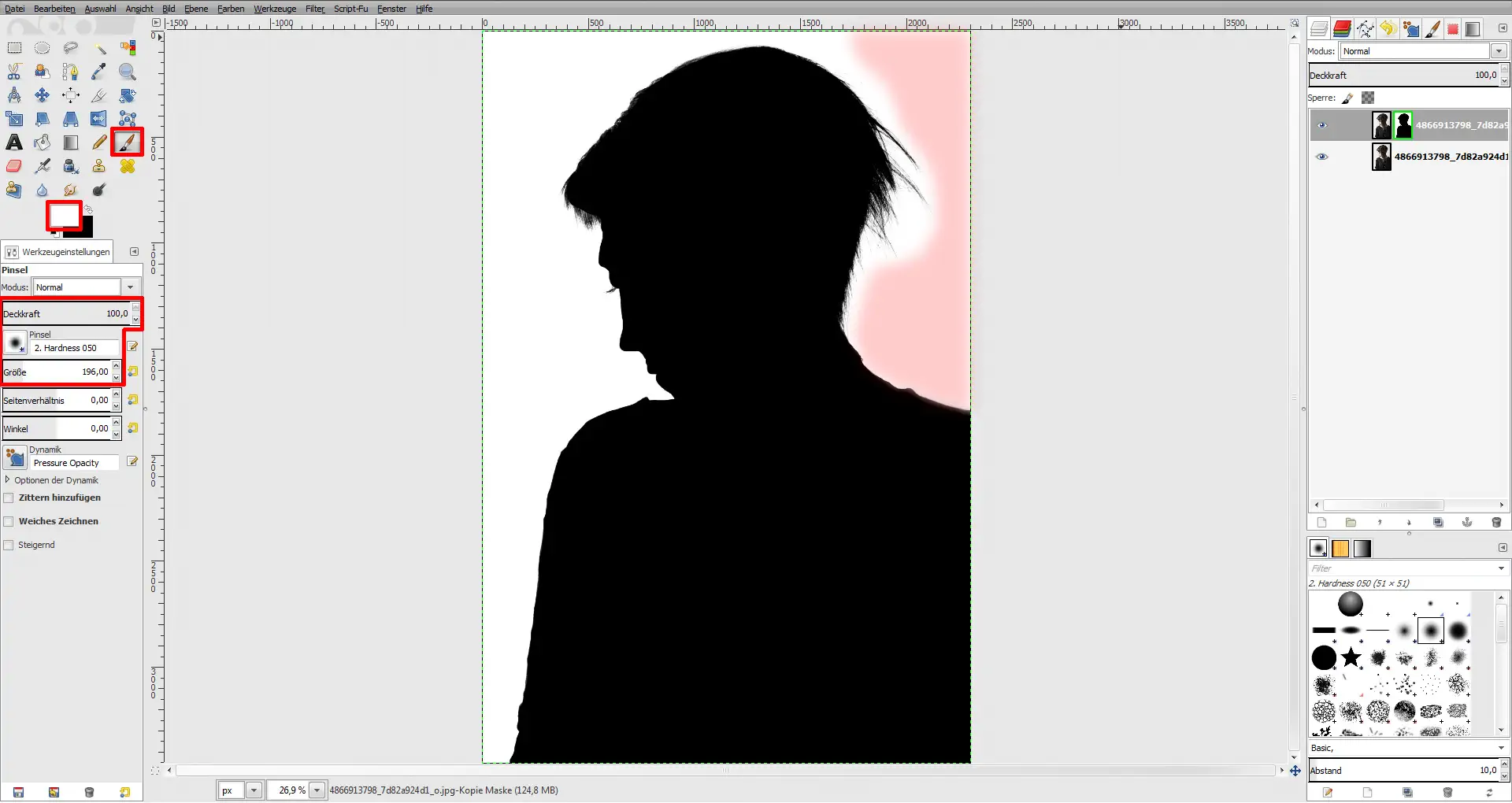 Tutorial Haare freistellen GIMP 05 Tutorial Haare freistellen GIMP 05