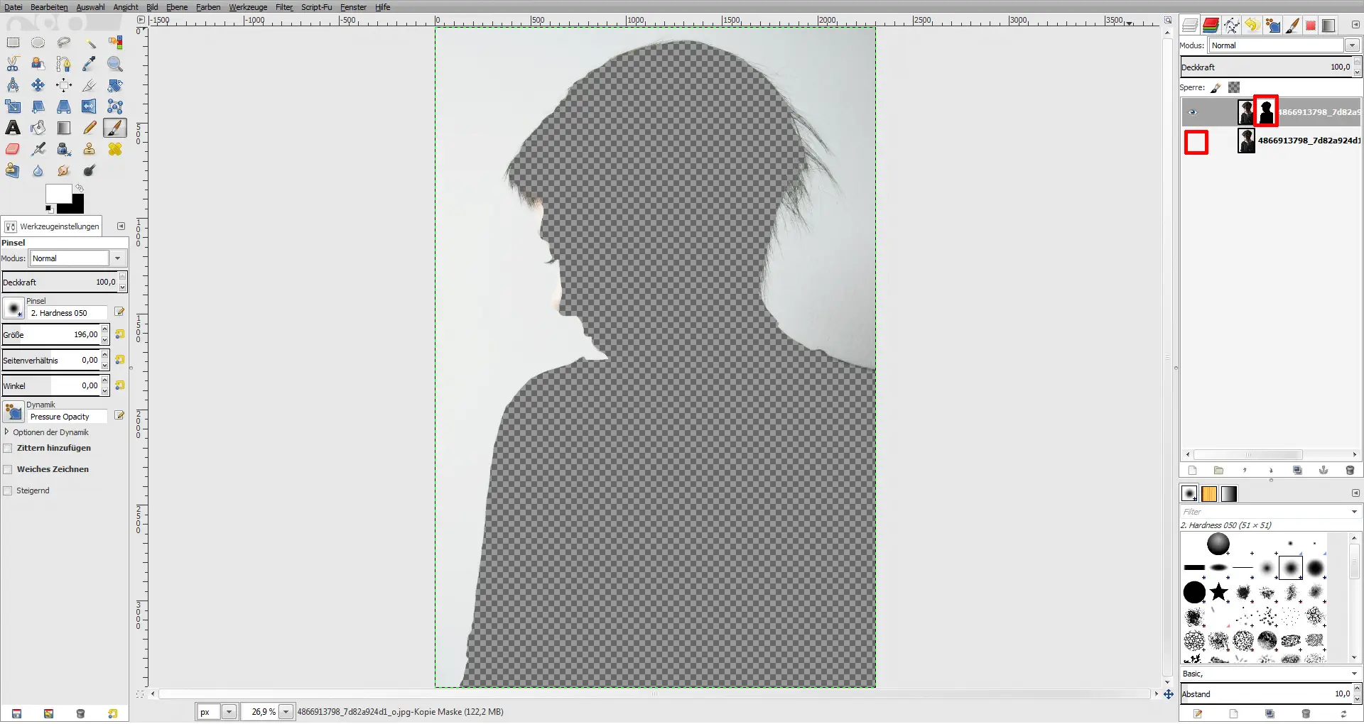 Tutorial Haare freistellen GIMP 06 Tutorial Haare freistellen GIMP 06