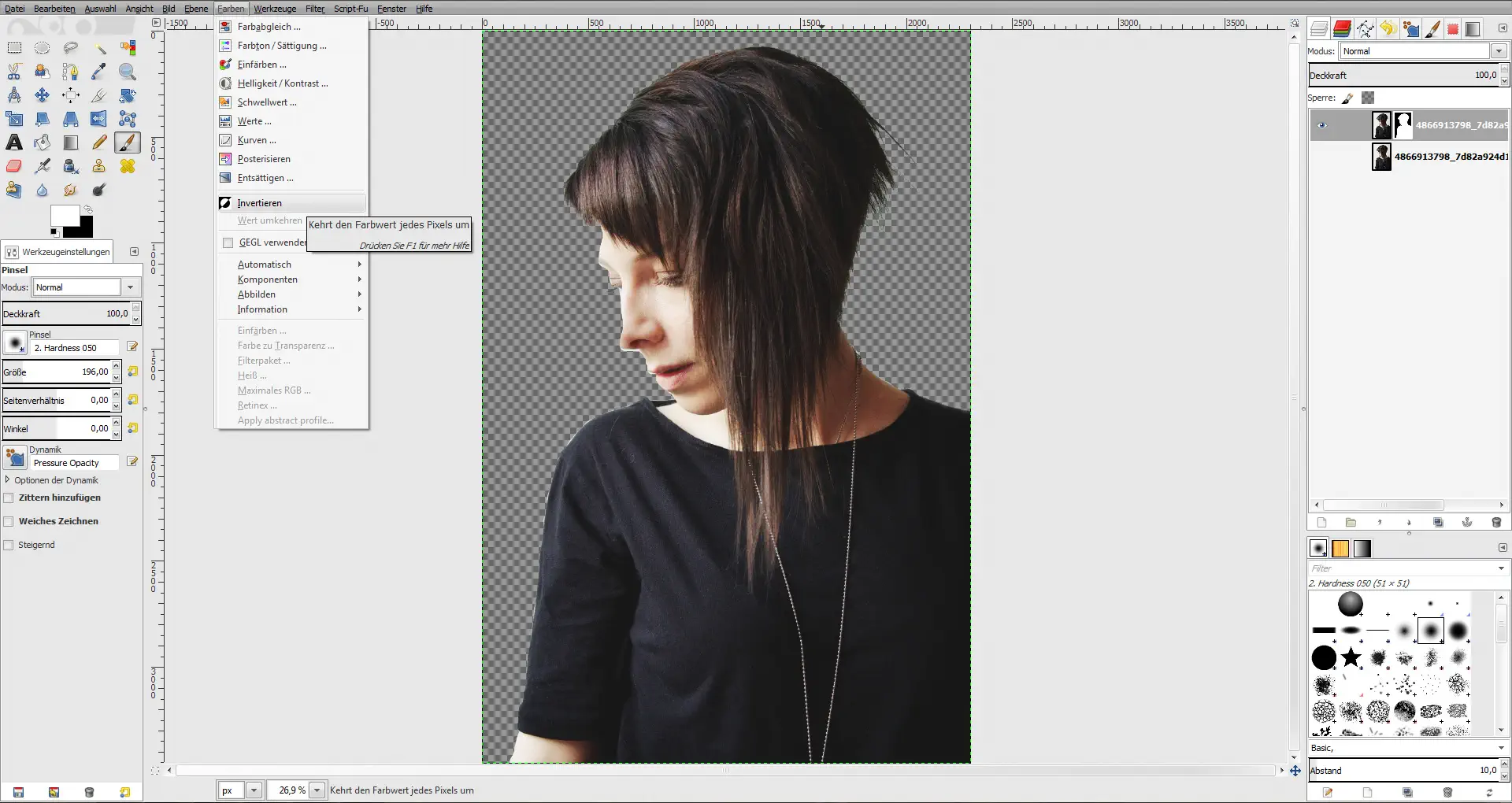 Tutorial Haare freistellen GIMP 07 Tutorial Haare freistellen GIMP 07