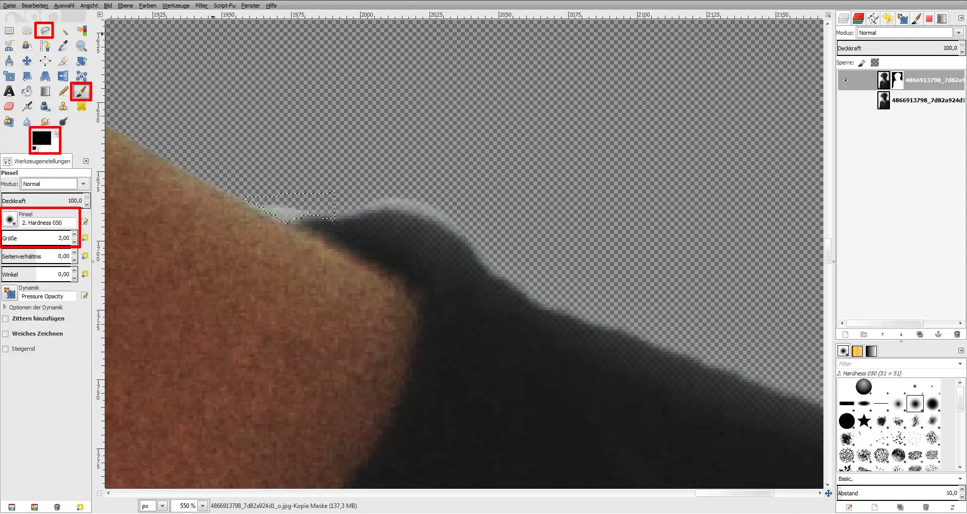 Tutorial Haare freistellen GIMP 08 Tutorial Haare freistellen GIMP 08