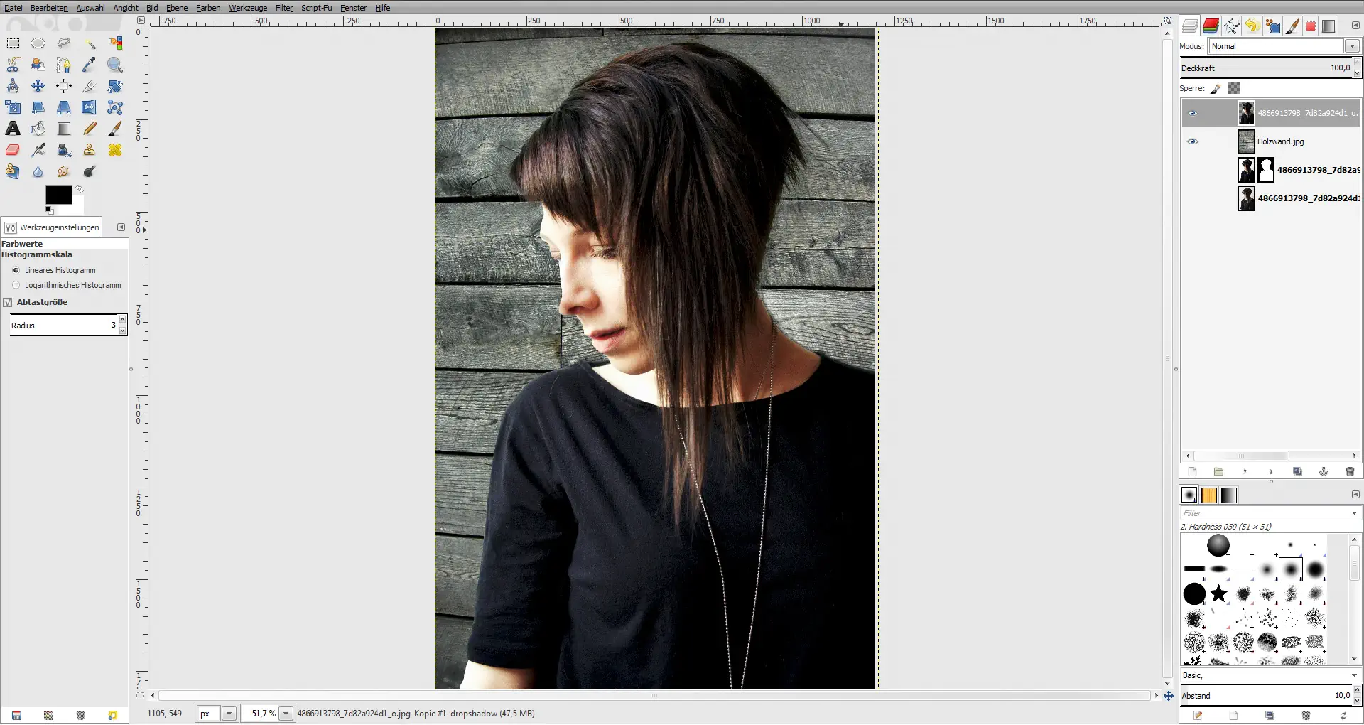 Tutorial Haare freistellen GIMP 09 Tutorial Haare freistellen GIMP 09
