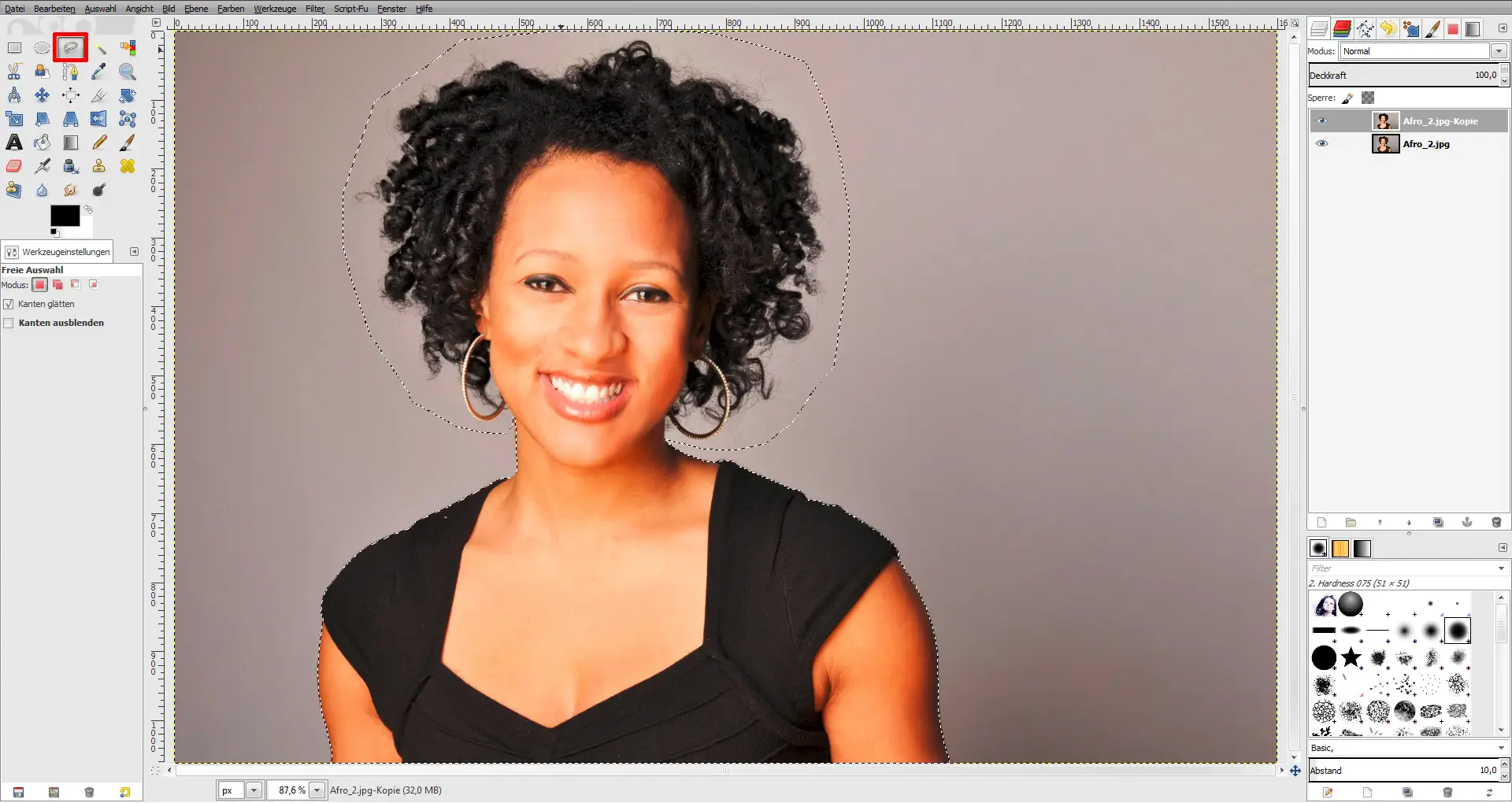 Tutorial Haare freistellen GIMP 11 Tutorial Haare freistellen GIMP 11