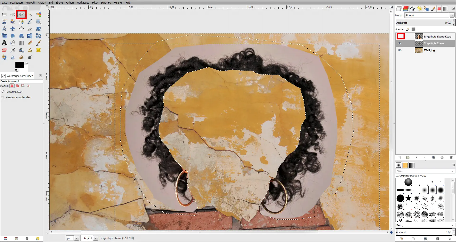 Tutorial Haare freistellen GIMP 13 Tutorial Haare freistellen GIMP 13