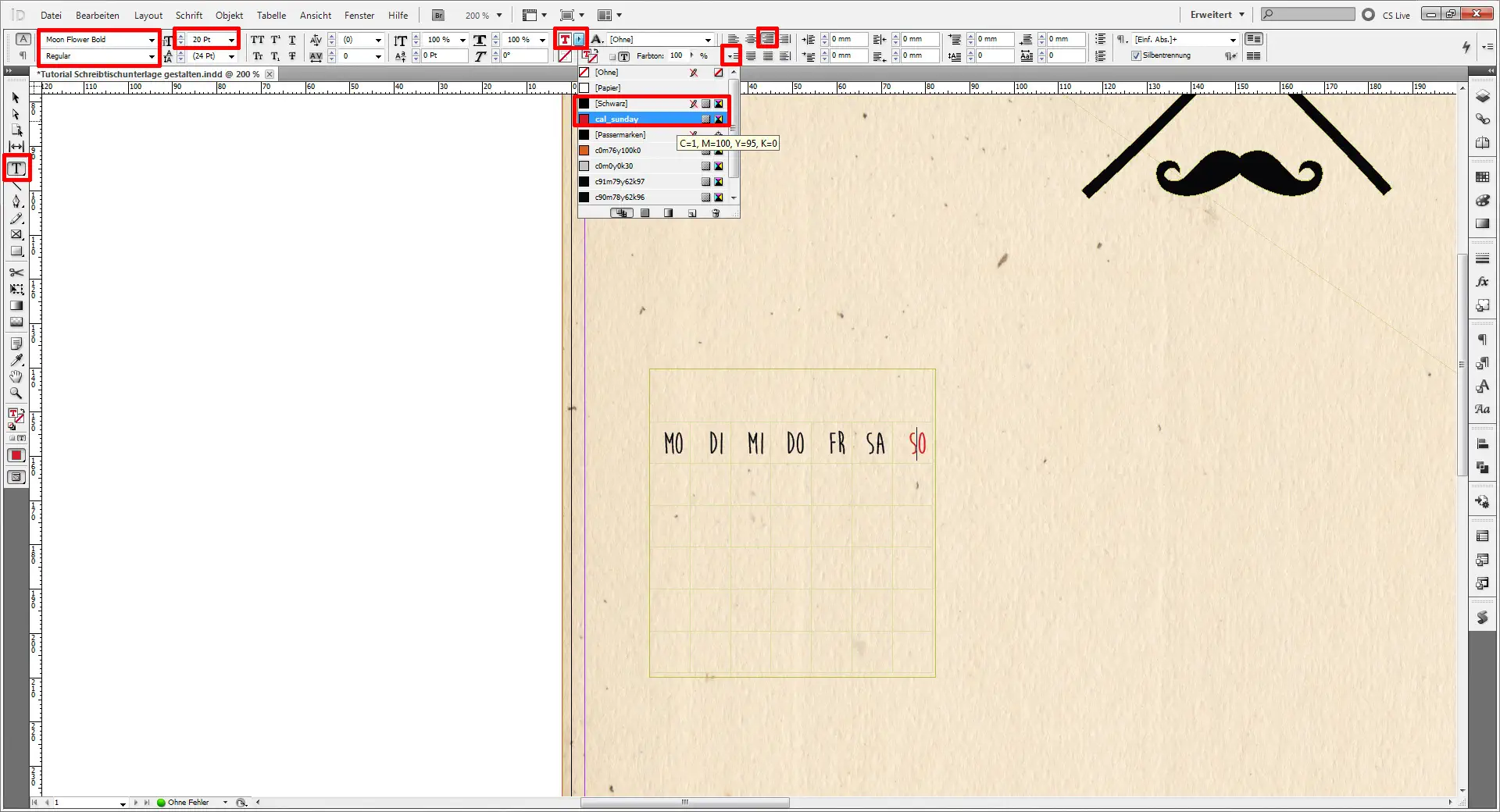 Tutorial Schreibtischunterlage gestalten