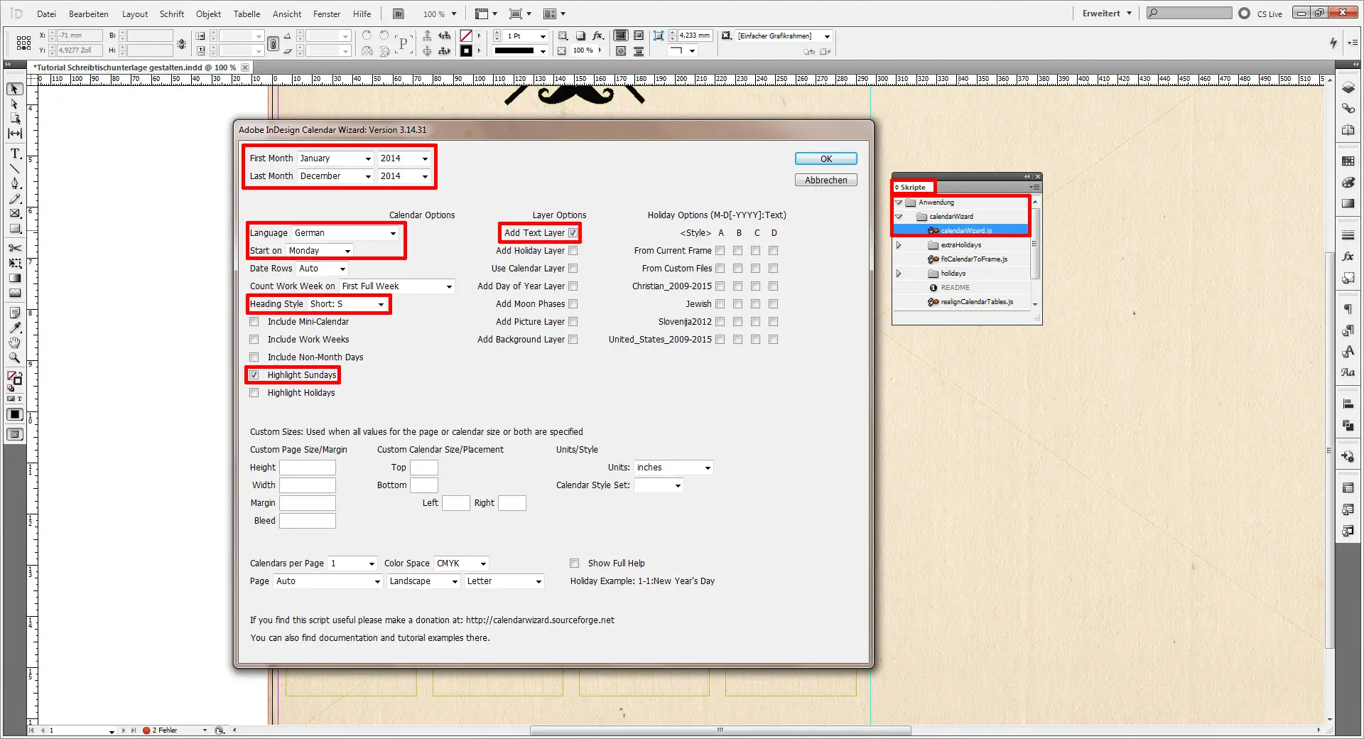 Tutorial Schreibtischunterlage gestalten