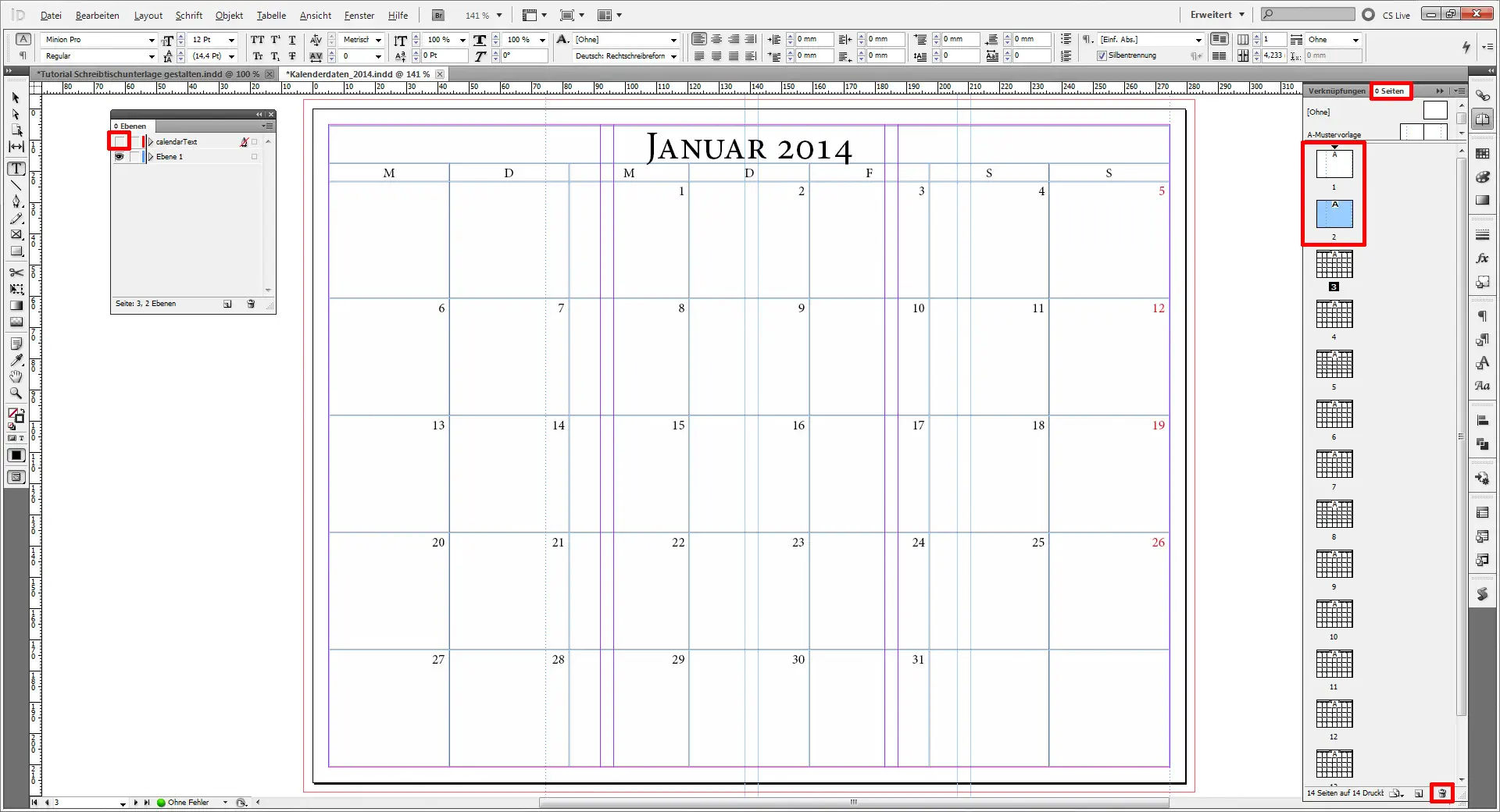 Tutorial Schreibtischunterlage gestalten