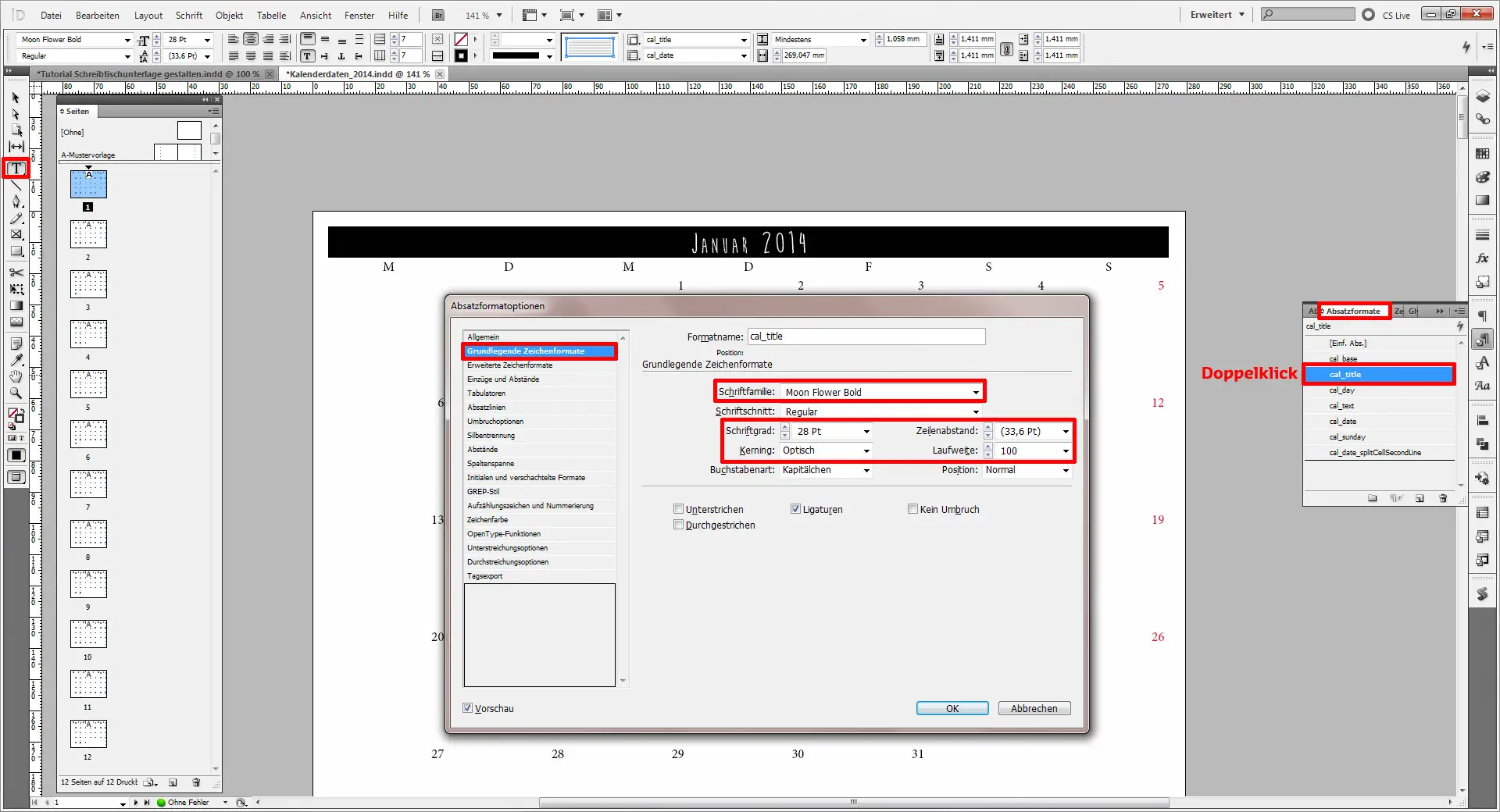 Tutorial Schreibtischunterlage gestalten