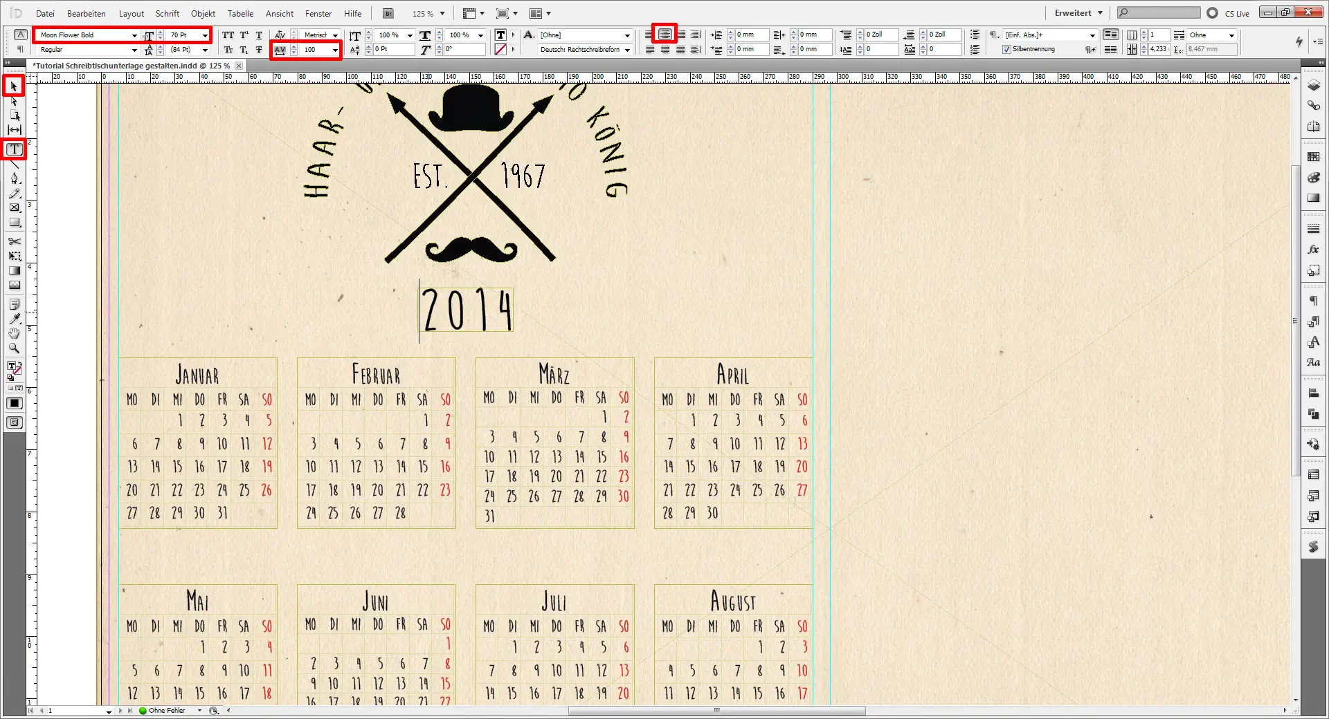 Tutorial Schreibtischunterlage gestalten