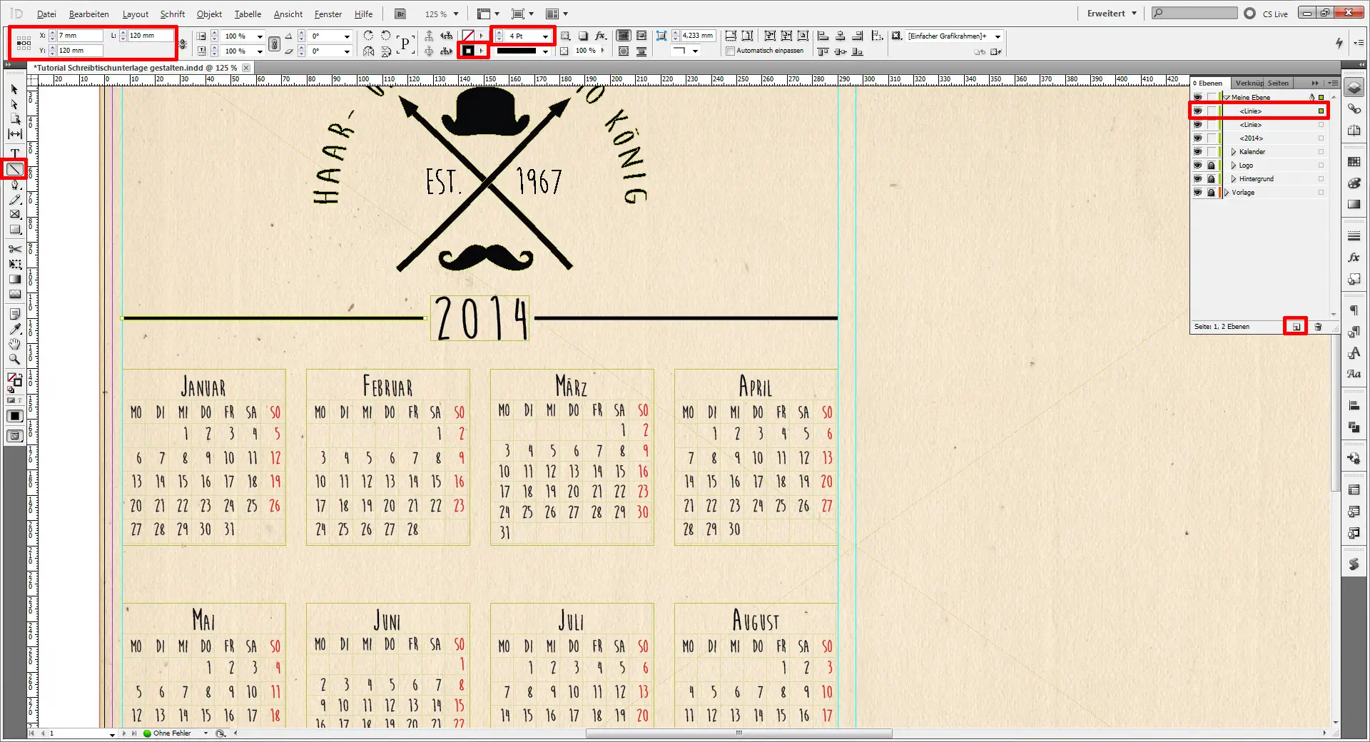 Tutorial Schreibtischunterlage gestalten