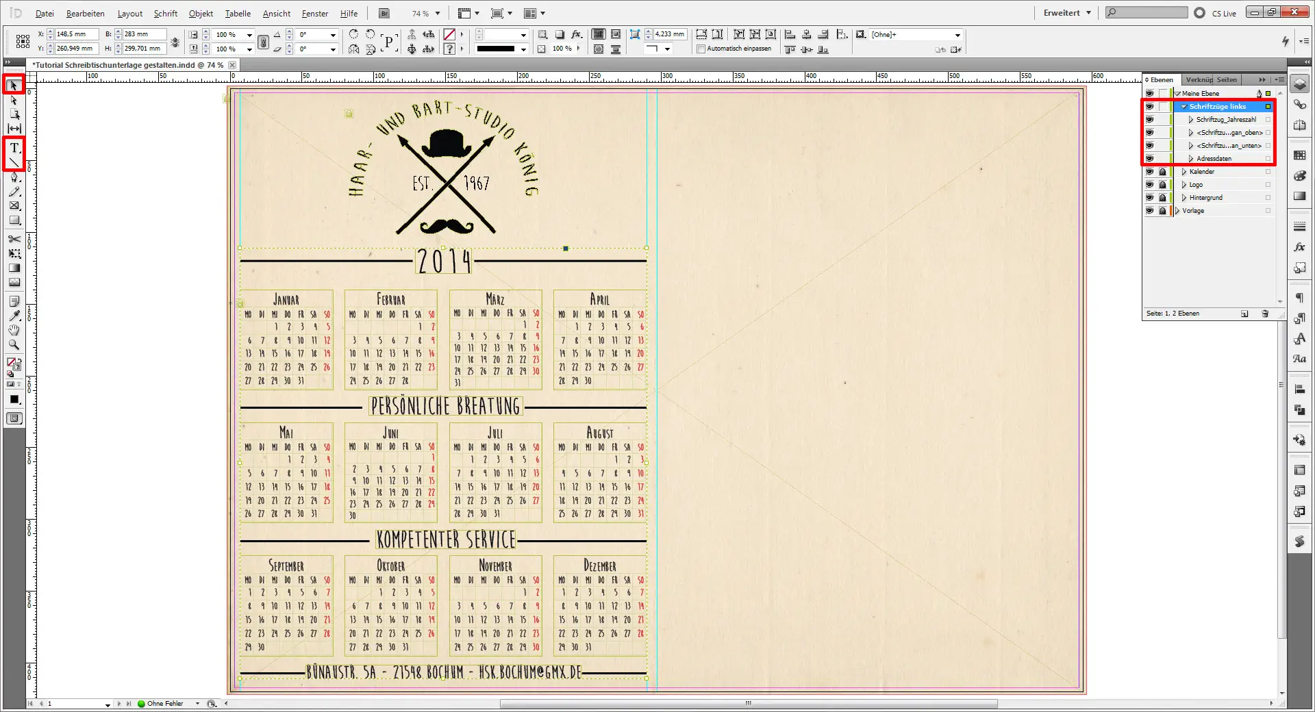 Tutorial Schreibtischunterlage gestalten