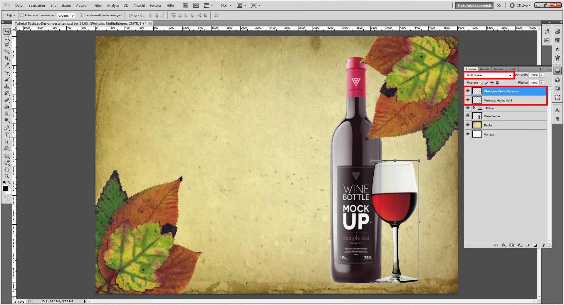 Tutorial Tischset Design selbst gestalten 08 Tischset Platzset Design selbst gestalten Wein 2