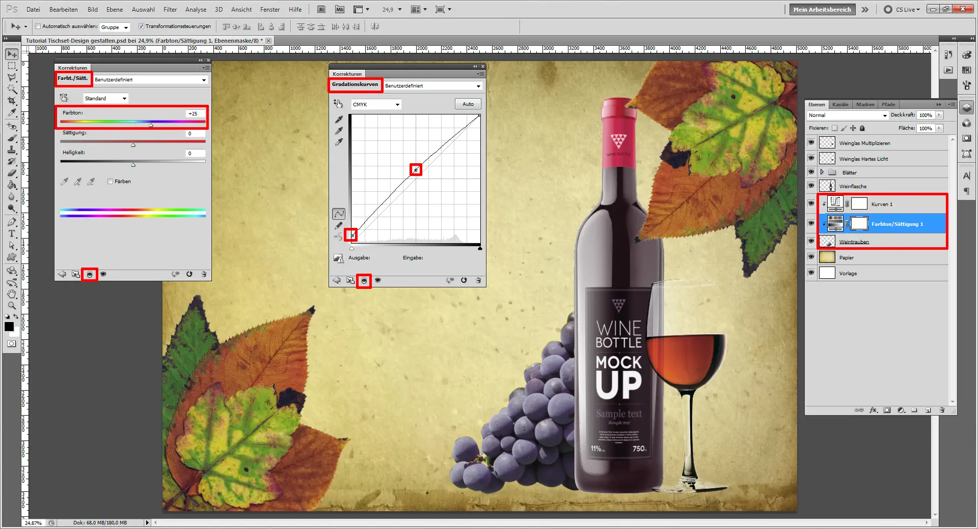 Tutorial Tischset Design selbst gestalten 12 Tischset Platzset Design selbst gestalten Weintrauben hintergrund
