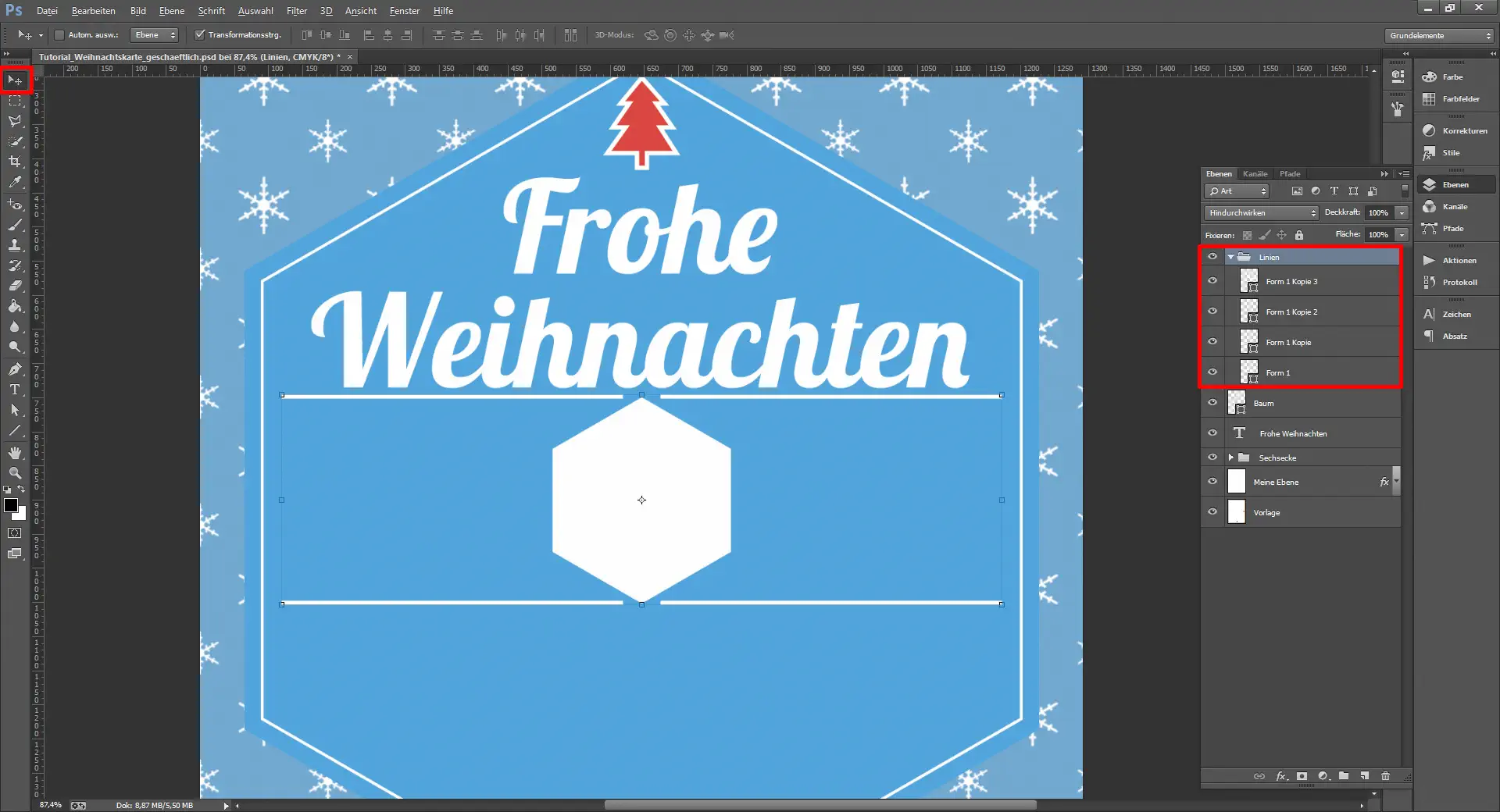 Tutorial Weihnachtskarte geschäftlich 12