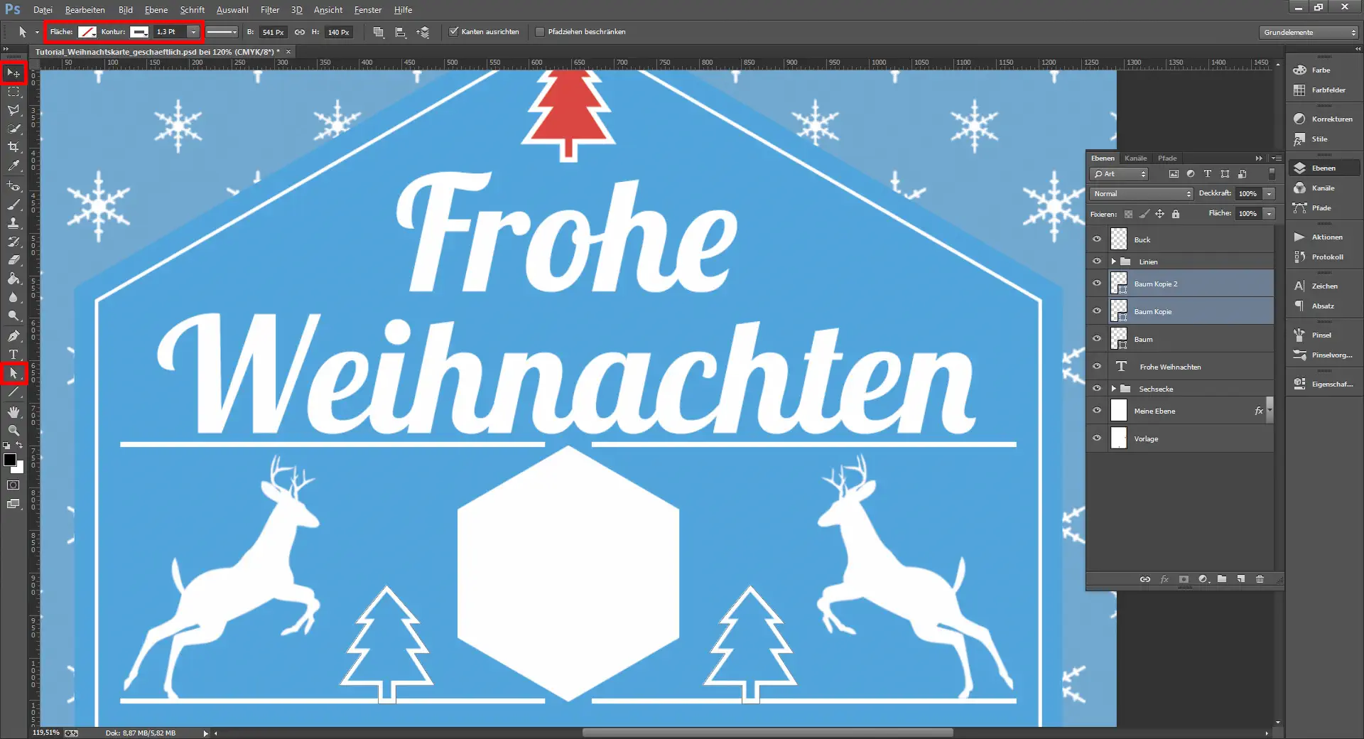 Tutorial Weihnachtskarte geschäftlich 14