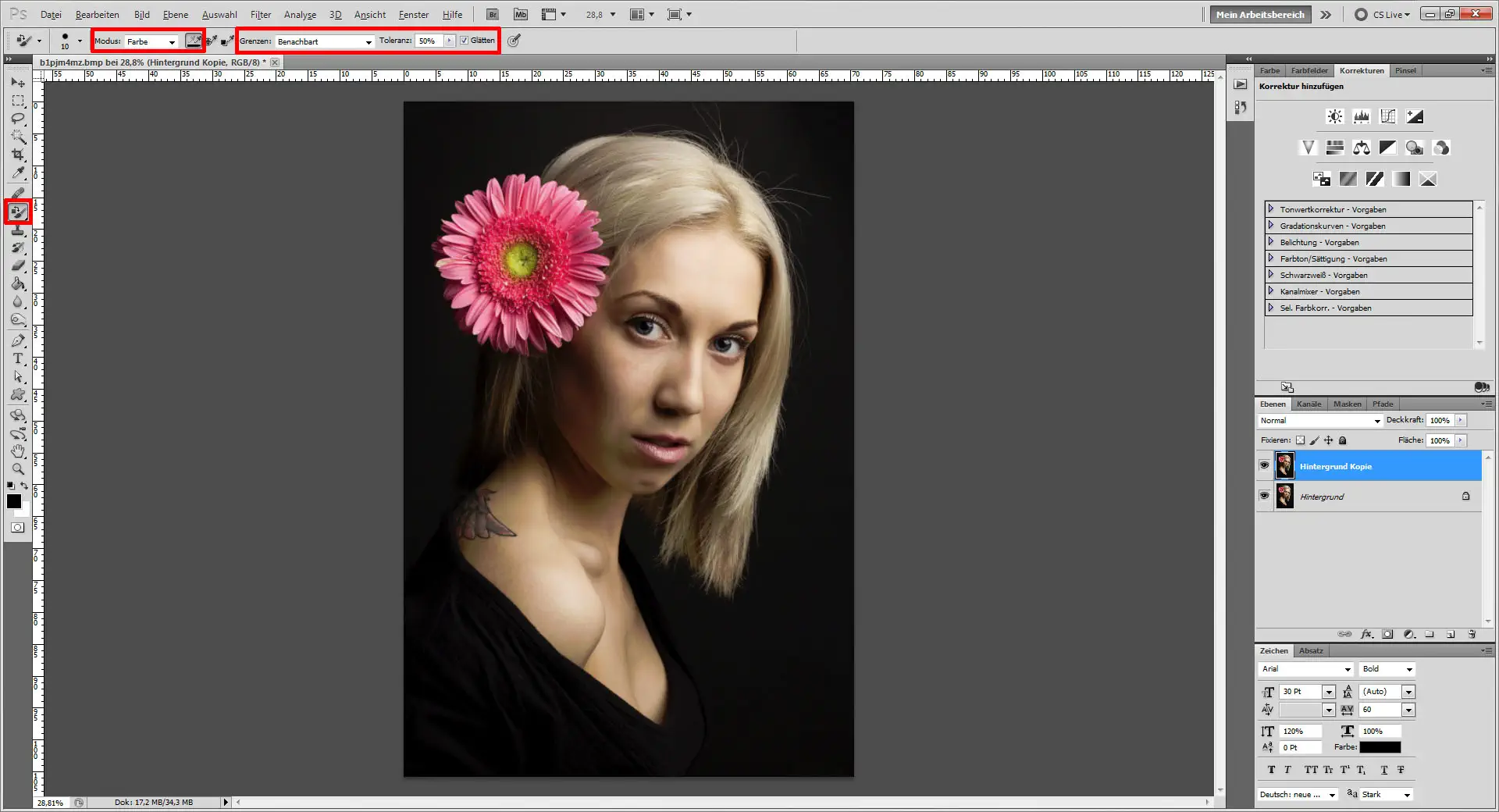 Tutorial Farbe ersetzen Photoshop 02